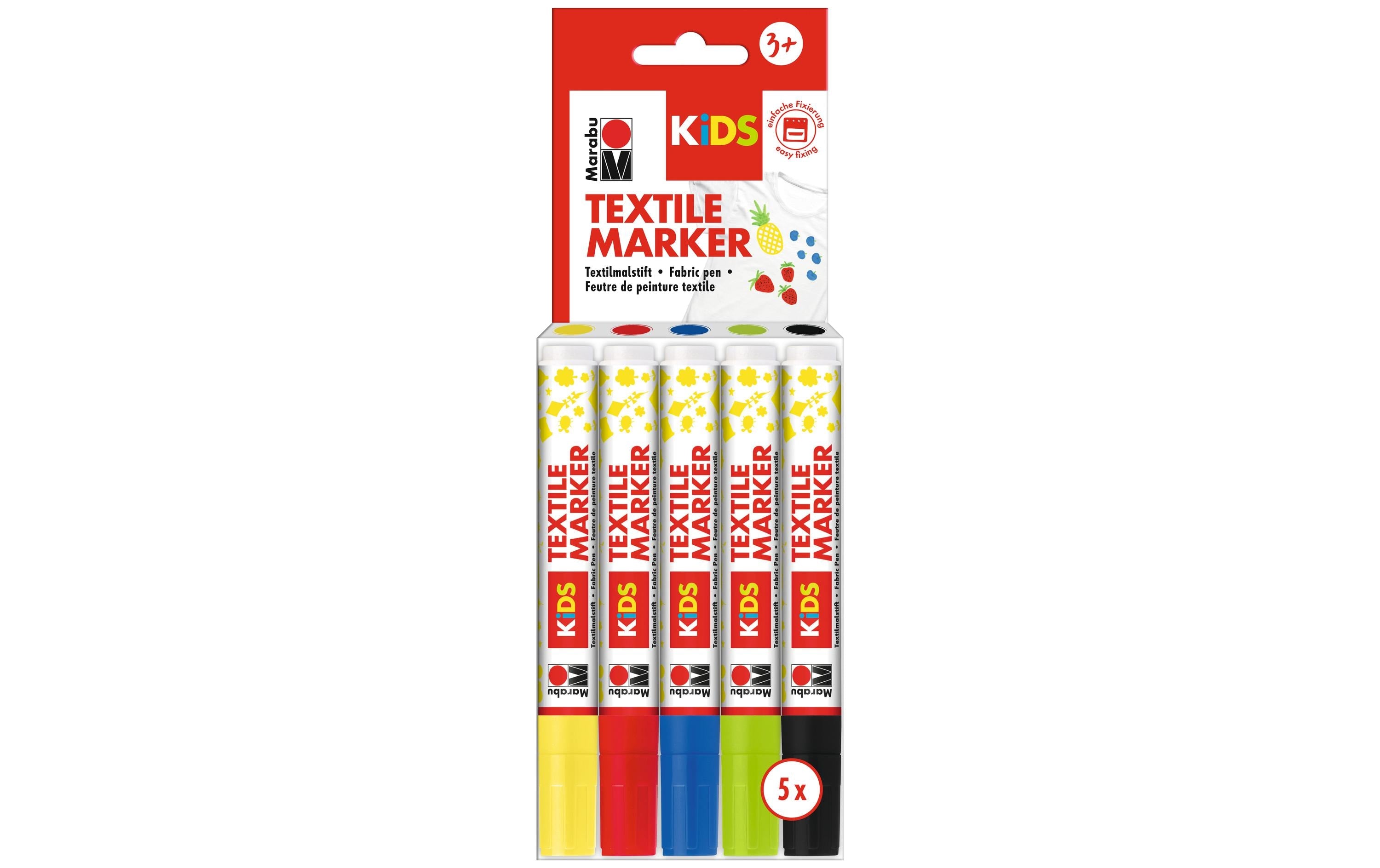 Marabu Textilmarker KiDS 3 mm, 5 Farben