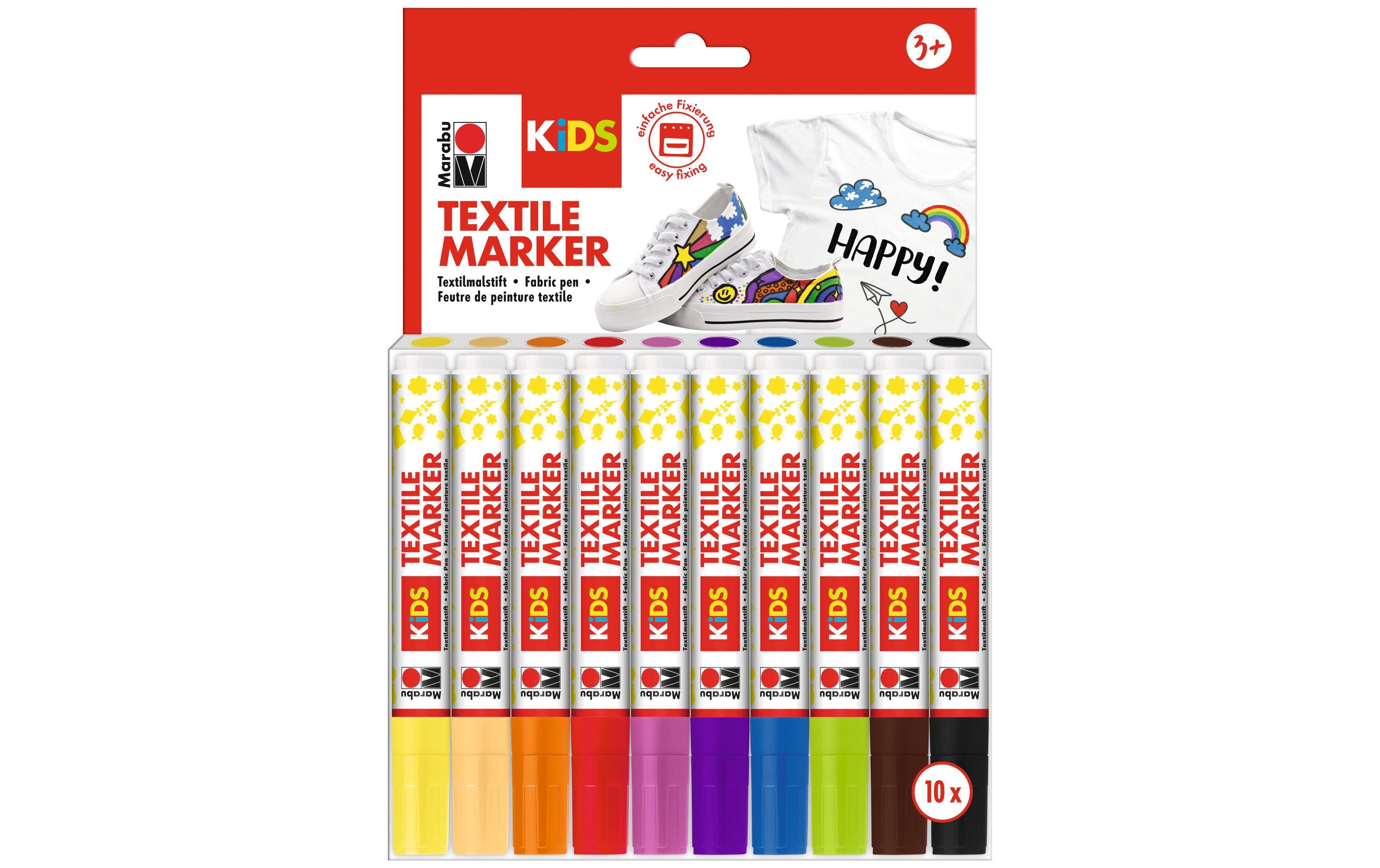 Marabu Textilmarker KiDS 3 mm, 10 Farben