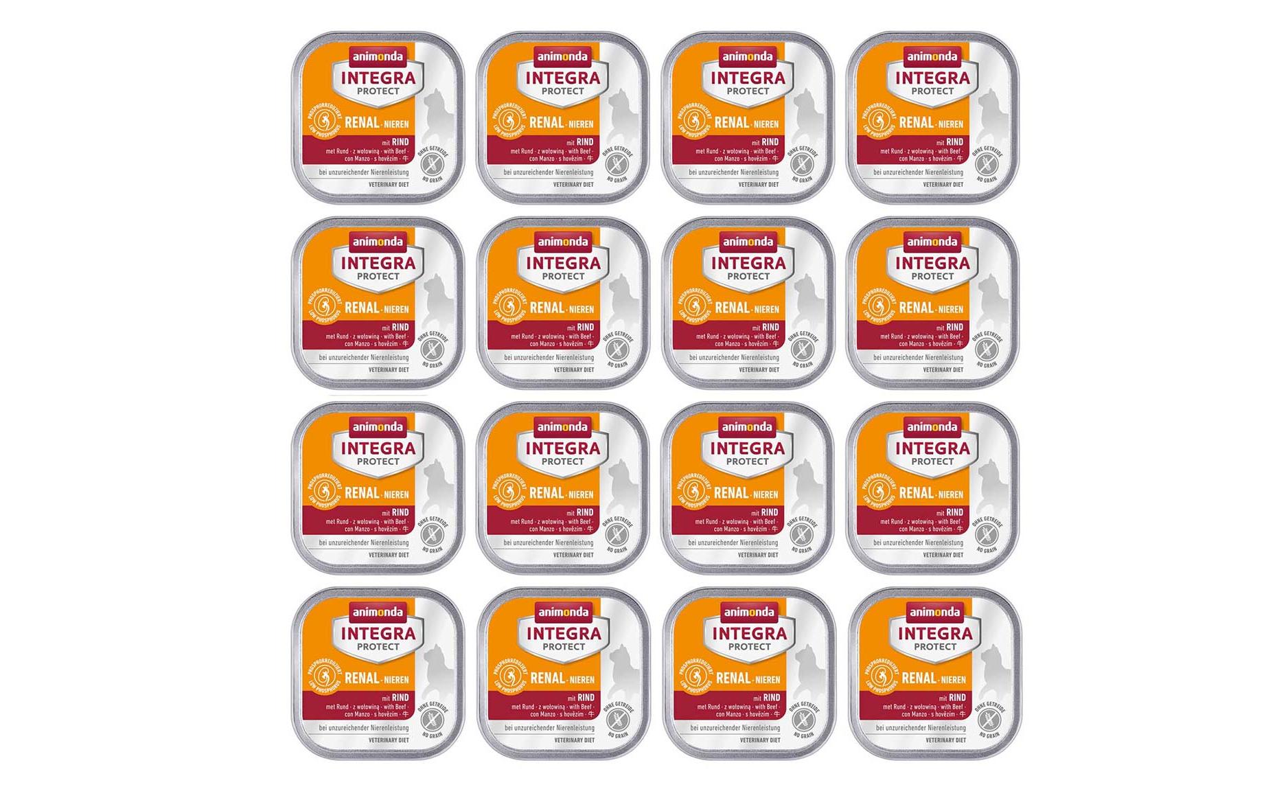 Animonda Integra Protect Nassfutter Renal Nieren Rind, 16 x 100 g