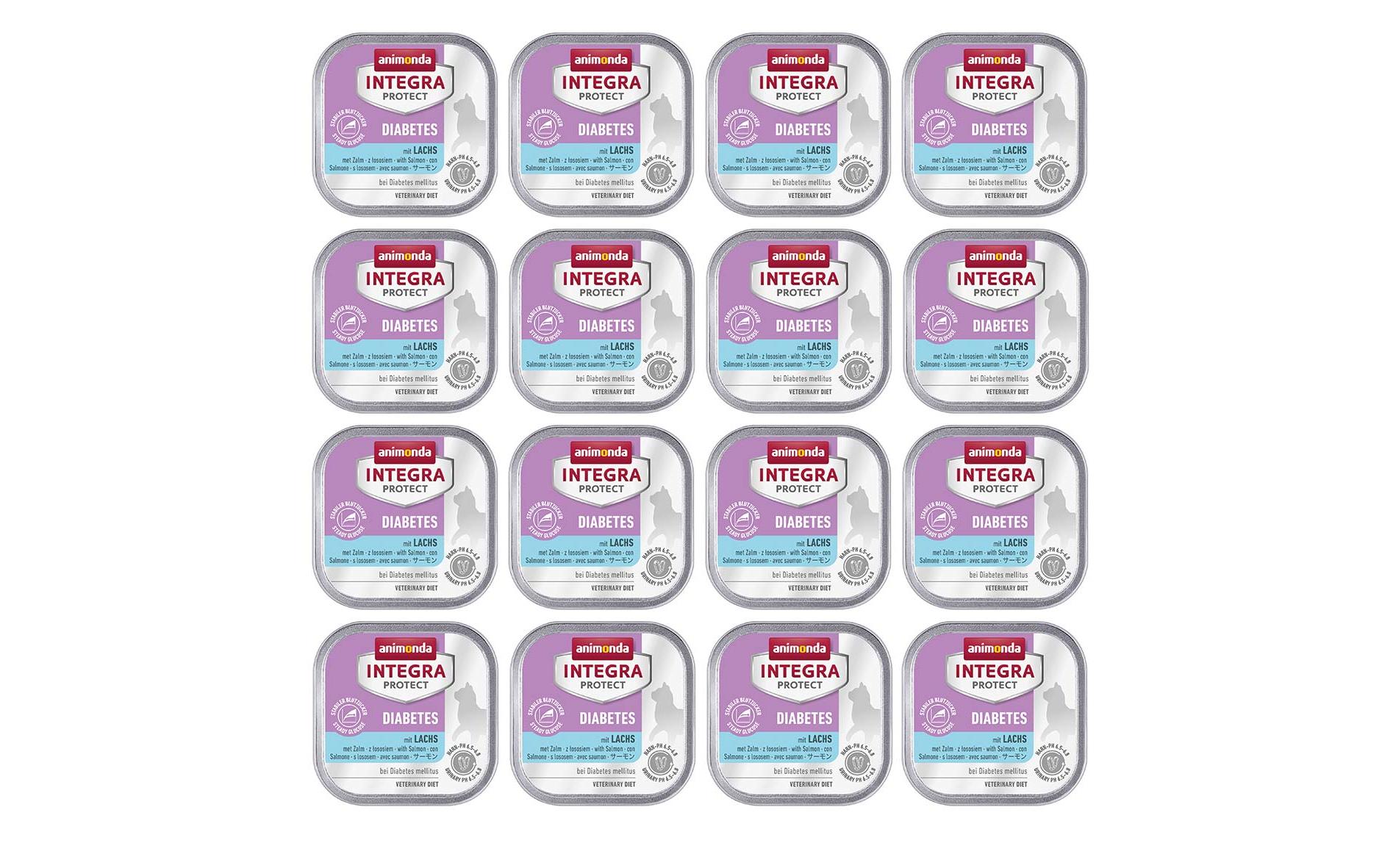 Animonda Integra Protect Nassfutter Diabetes Lachs, 16 x 100 g