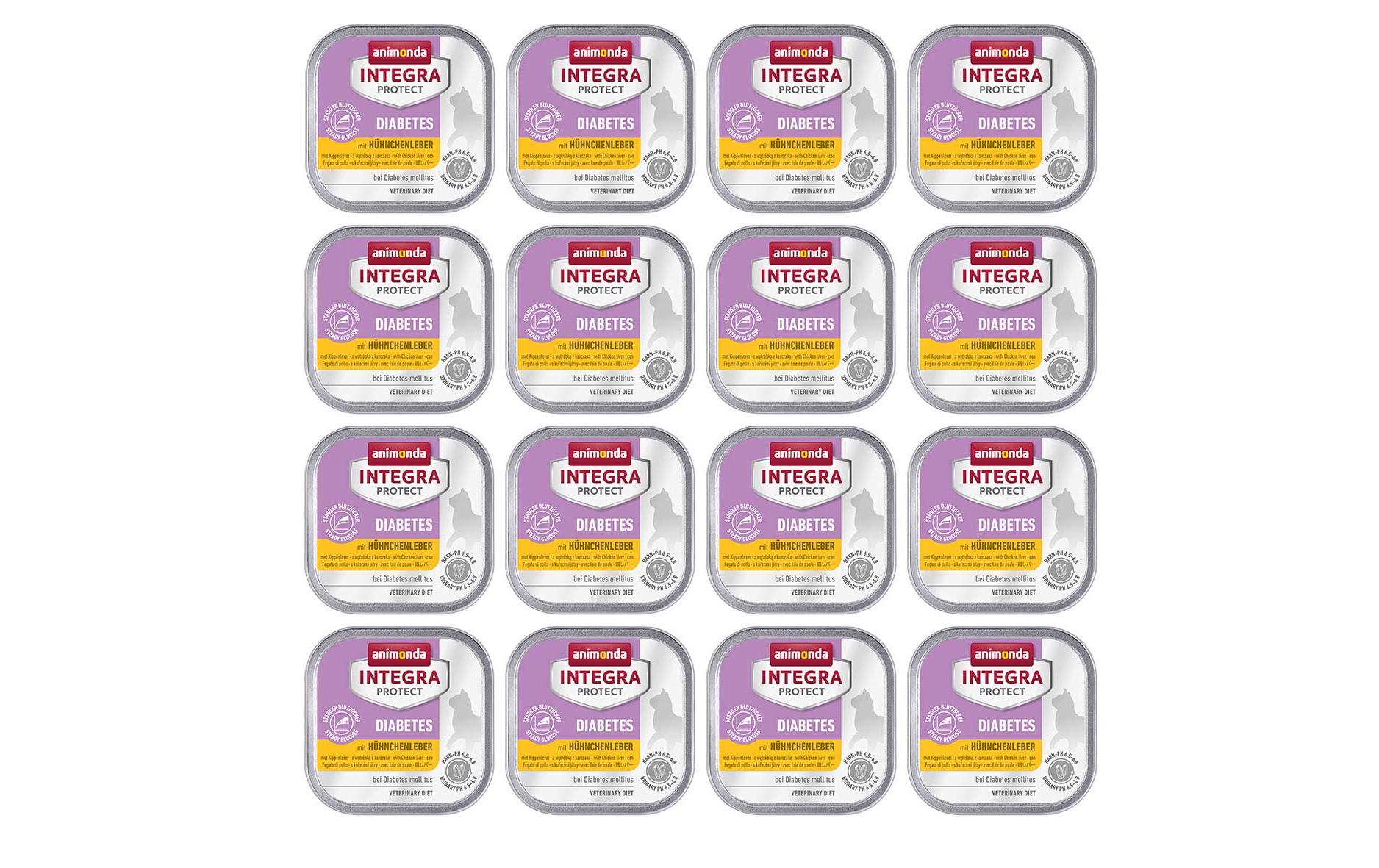 Animonda Integra Protect Nassfutter Diabetes Hühnchenleber, 16 x 100 g