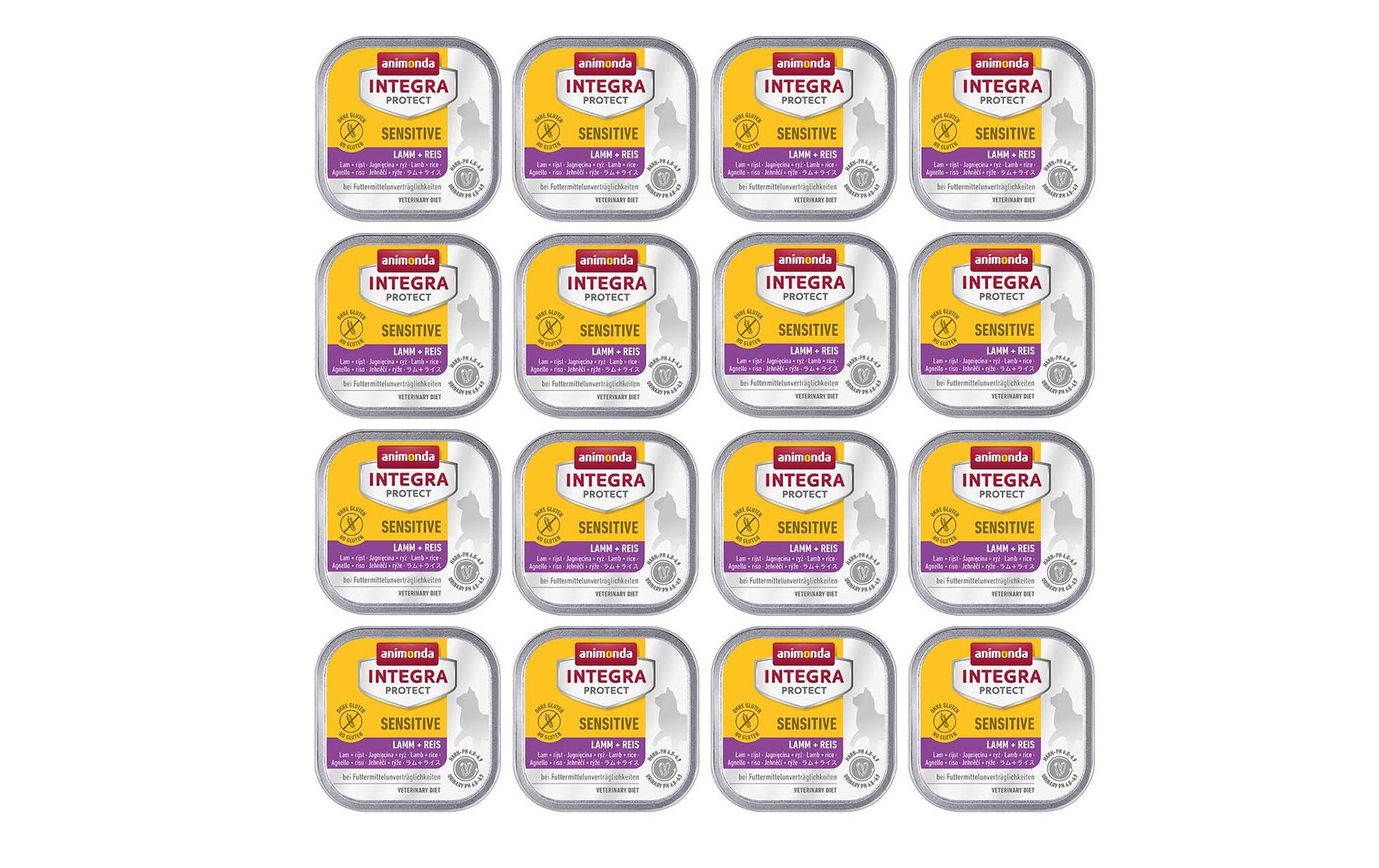 Animonda Integra Protect Nassfutter Sensitive Lamm & Reis, 16 x 100 g