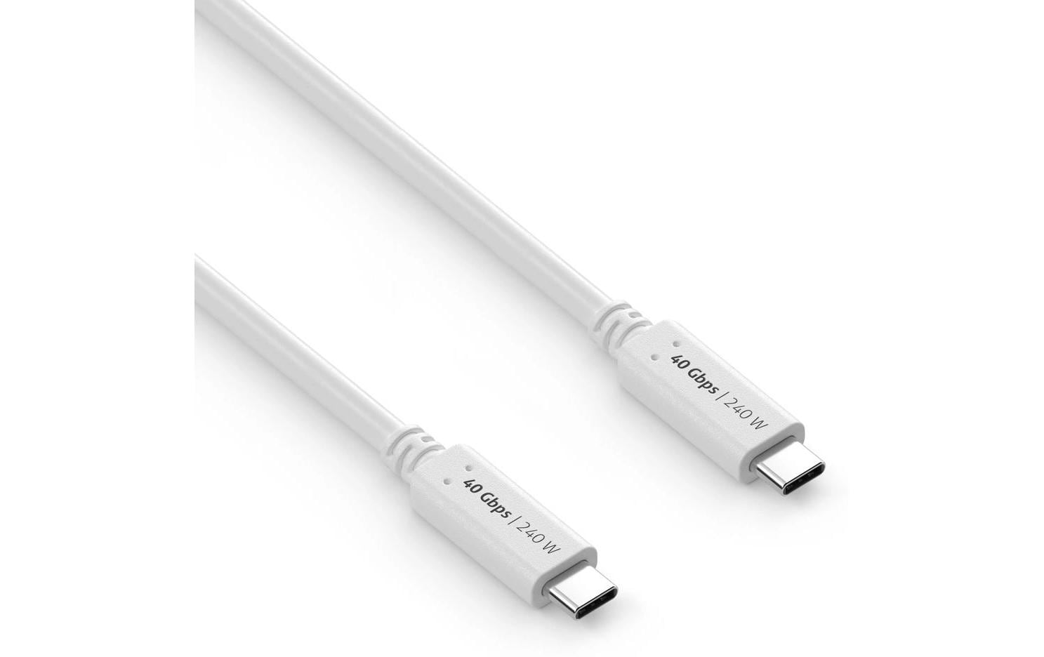 PureLink USB4-Kabel 40Gbps, 240W USB C - USB C 0.5 m, Weiss