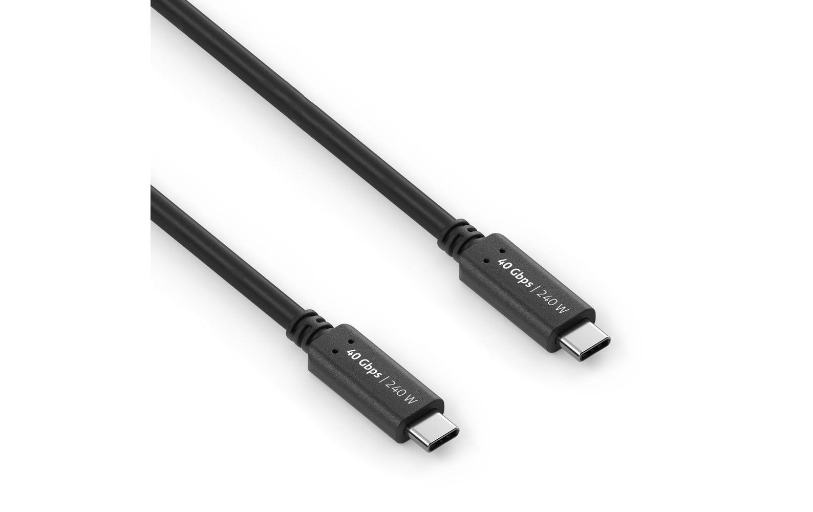 PureLink USB4-Kabel 40Gbps, 240W USB C - USB C 0.5 m, Schwarz