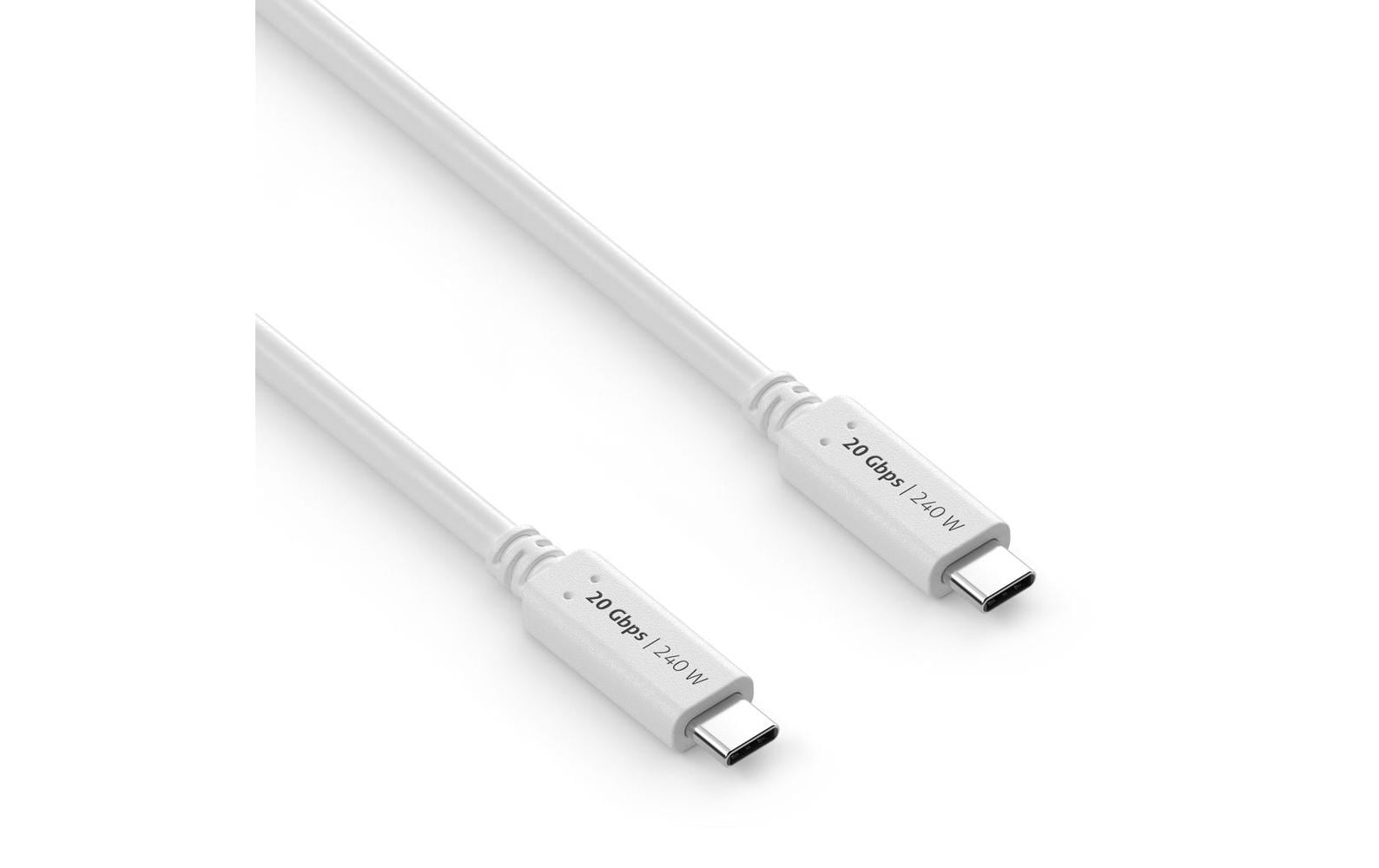 PureLink USB4-Kabel 20Gbps, 240W USB C - USB C 1 m, Weiss