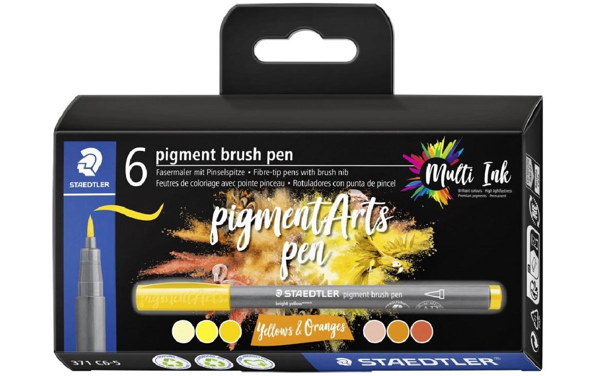 Staedtler Fasermaler Pigment Arts Brush Pen Yellows & Oranges