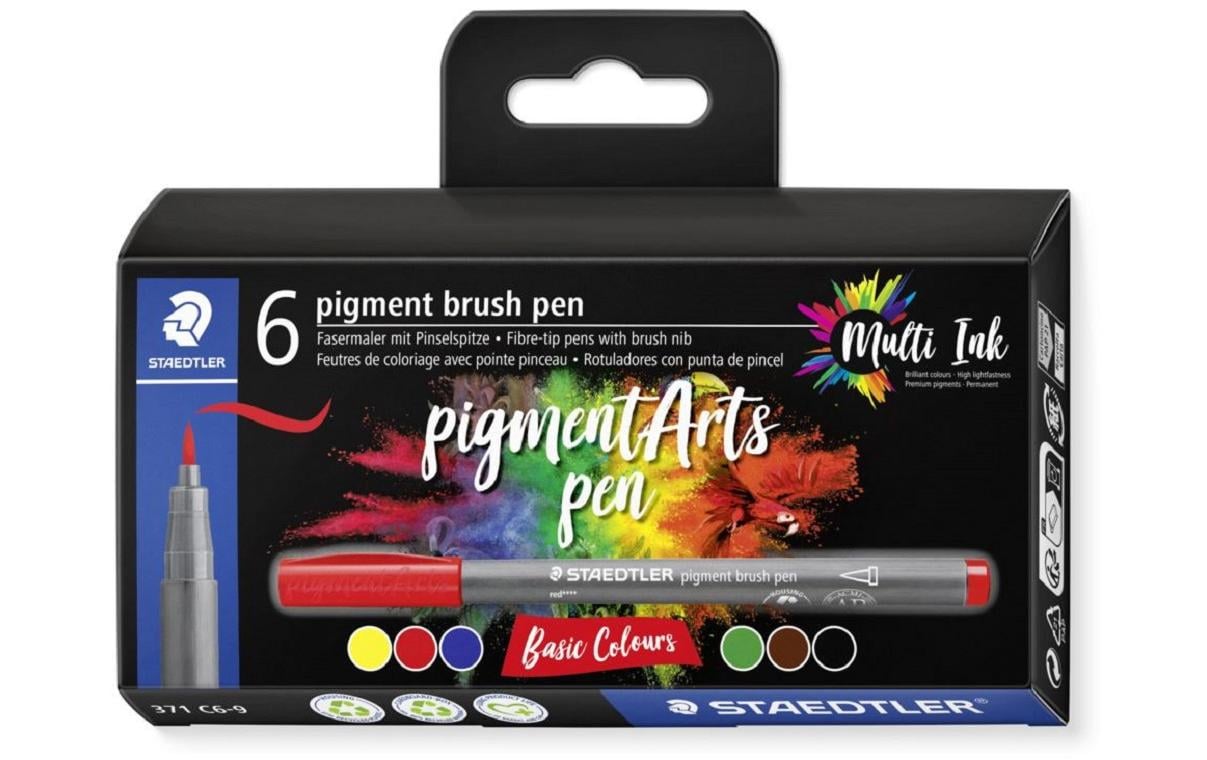Staedtler Fasermaler Pigment Arts Brush Pen Basic Colours