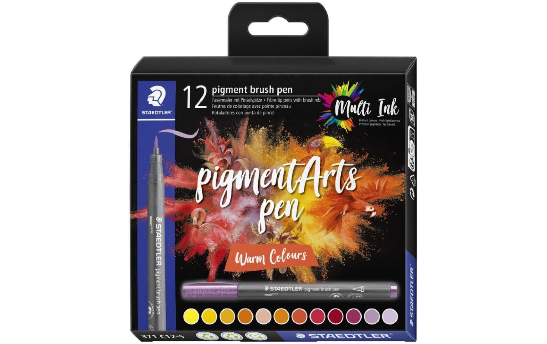 Staedtler Fasermaler Pigment Arts Brush Pen Warm Colours