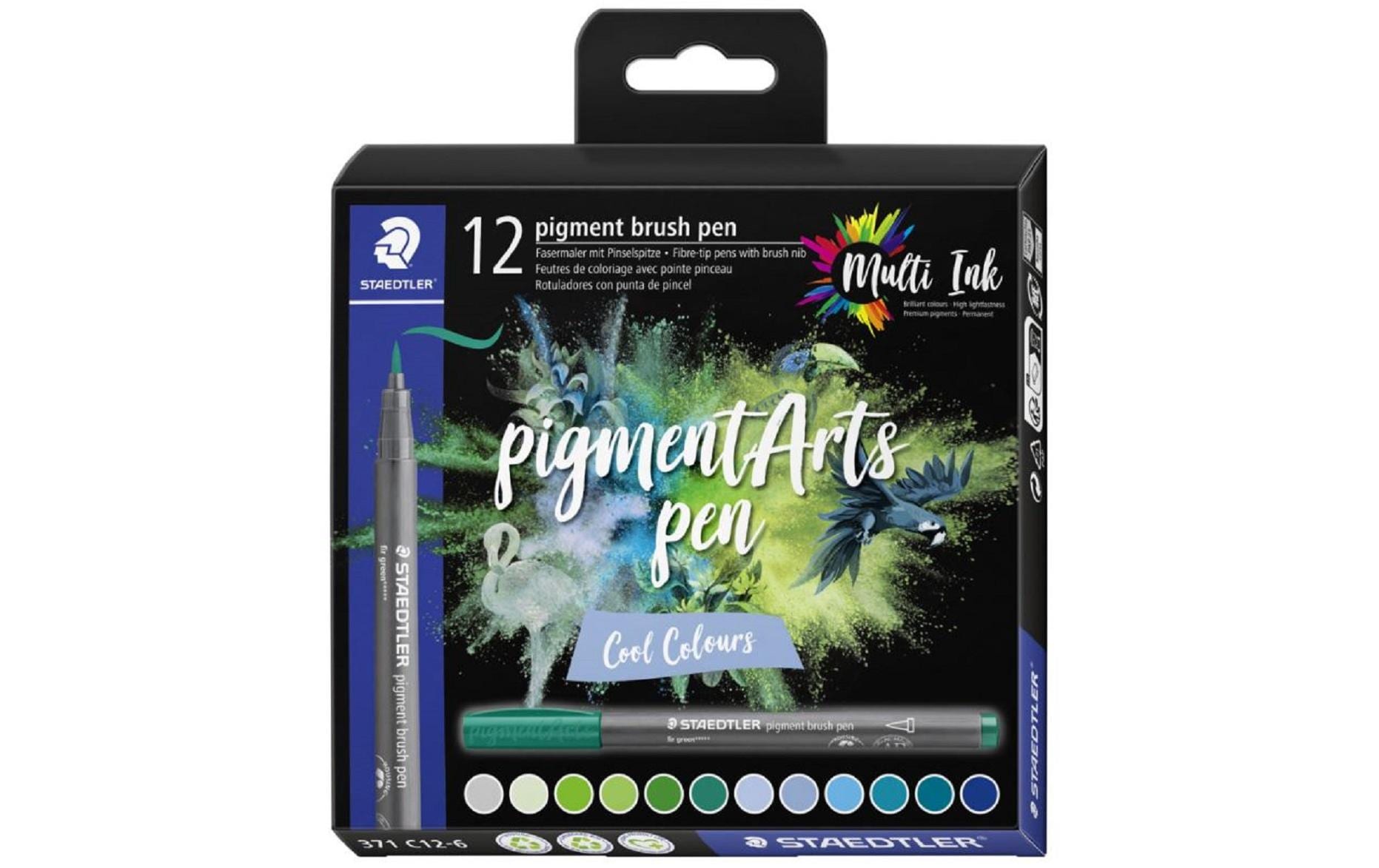 Staedtler Fasermaler Pigment Arts Brush Pen Cool Colours