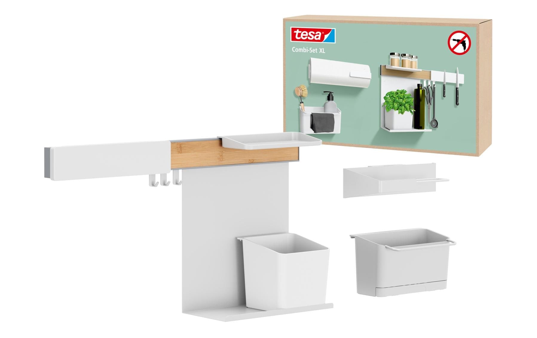 tesa Kombi Set XL Bambus/Weiss