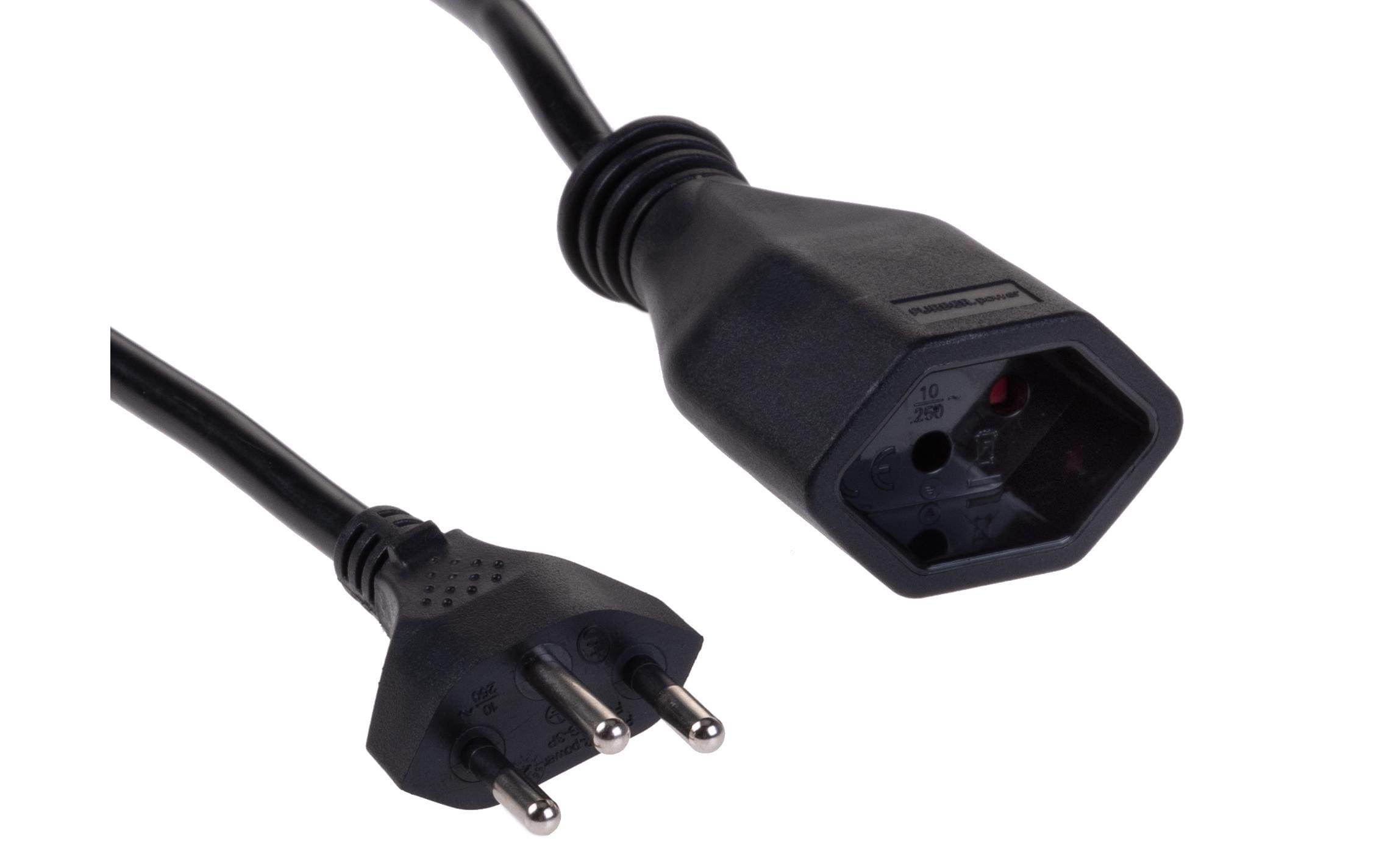 FURBER.power Verlängerungskabel T13-T12 1 m Schwarz