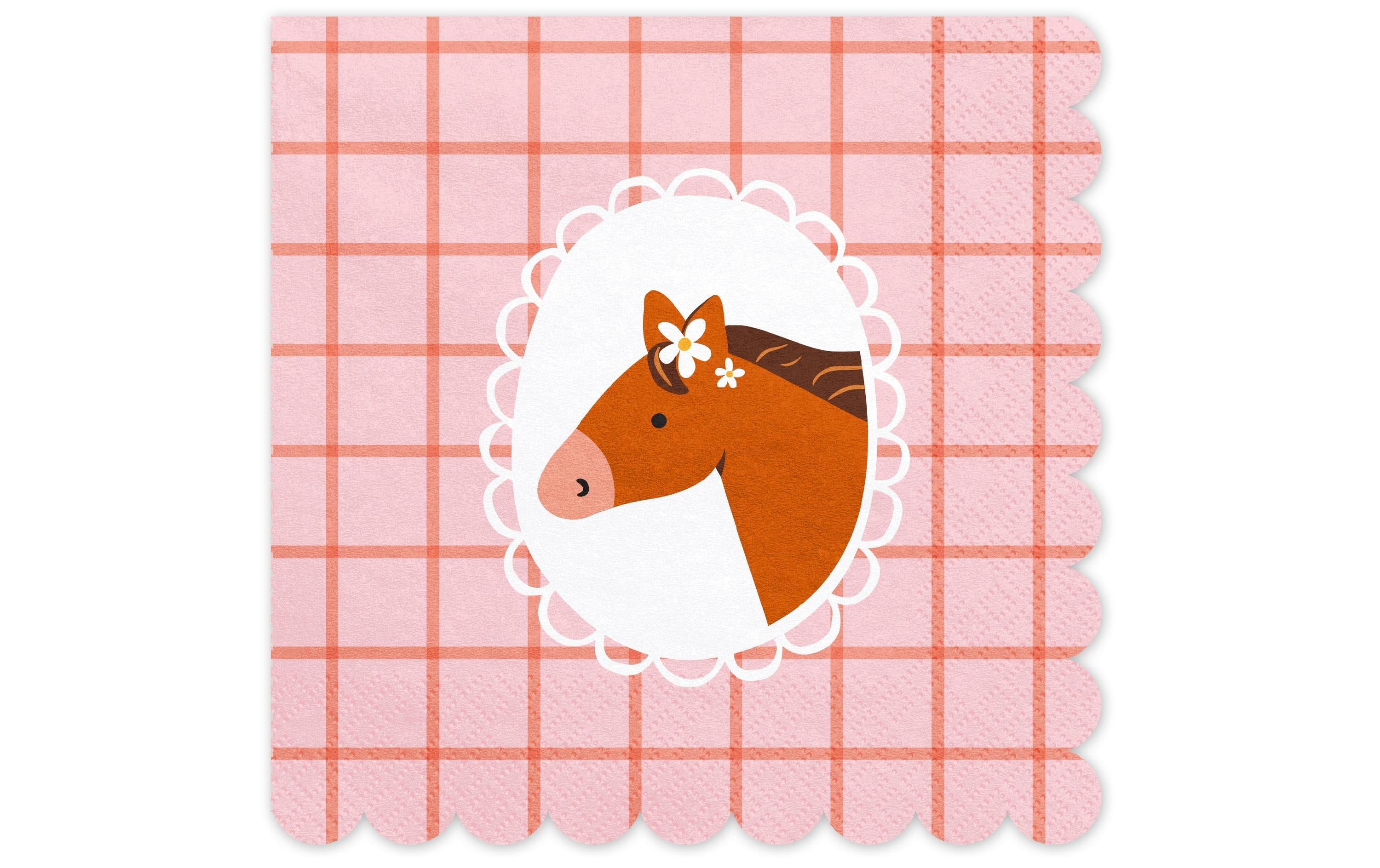 Partydeco Papierservietten Pferd, 33 x 33 cm, 12 Stück