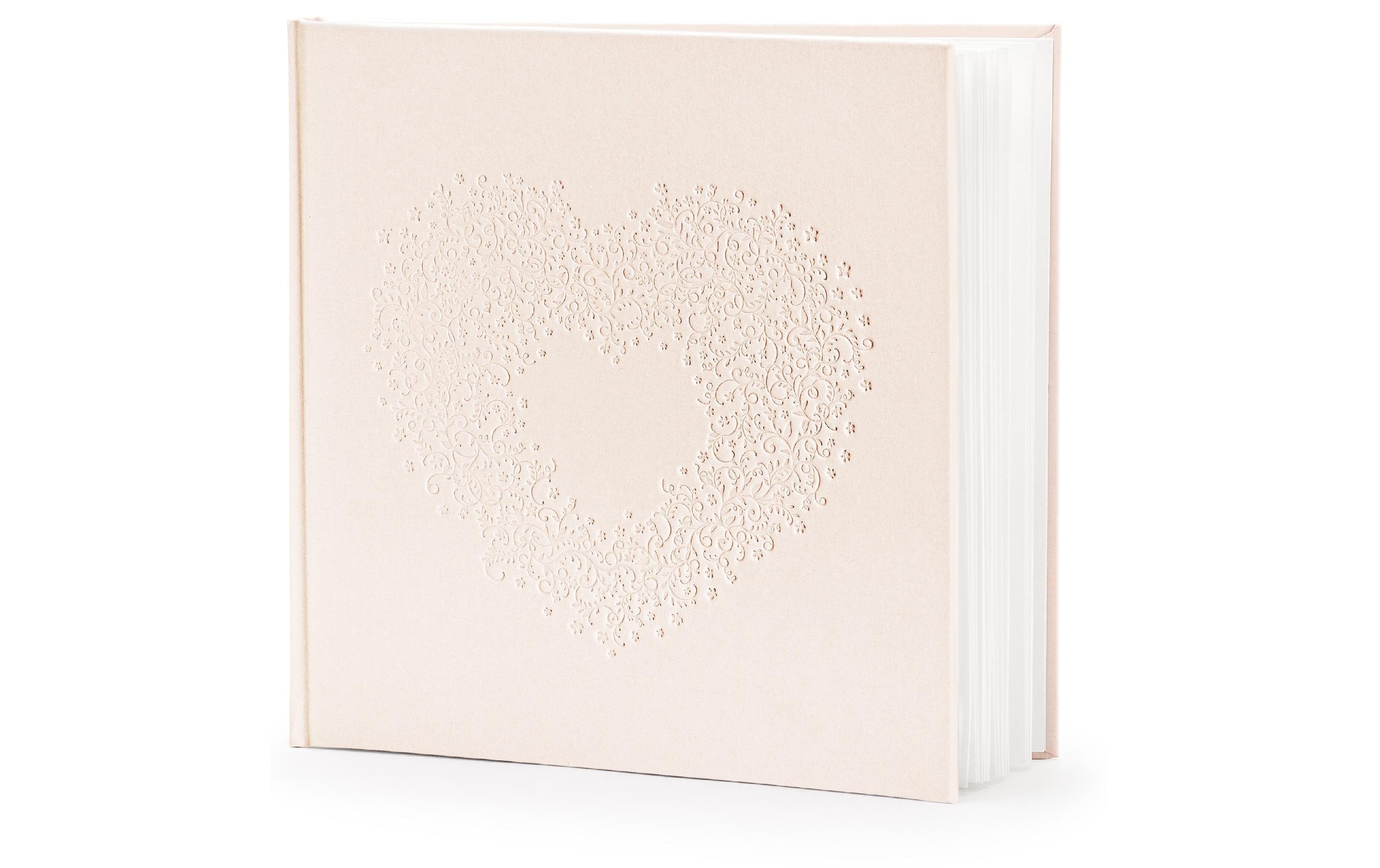 Partydeco Gästebuch Herz, Rosa