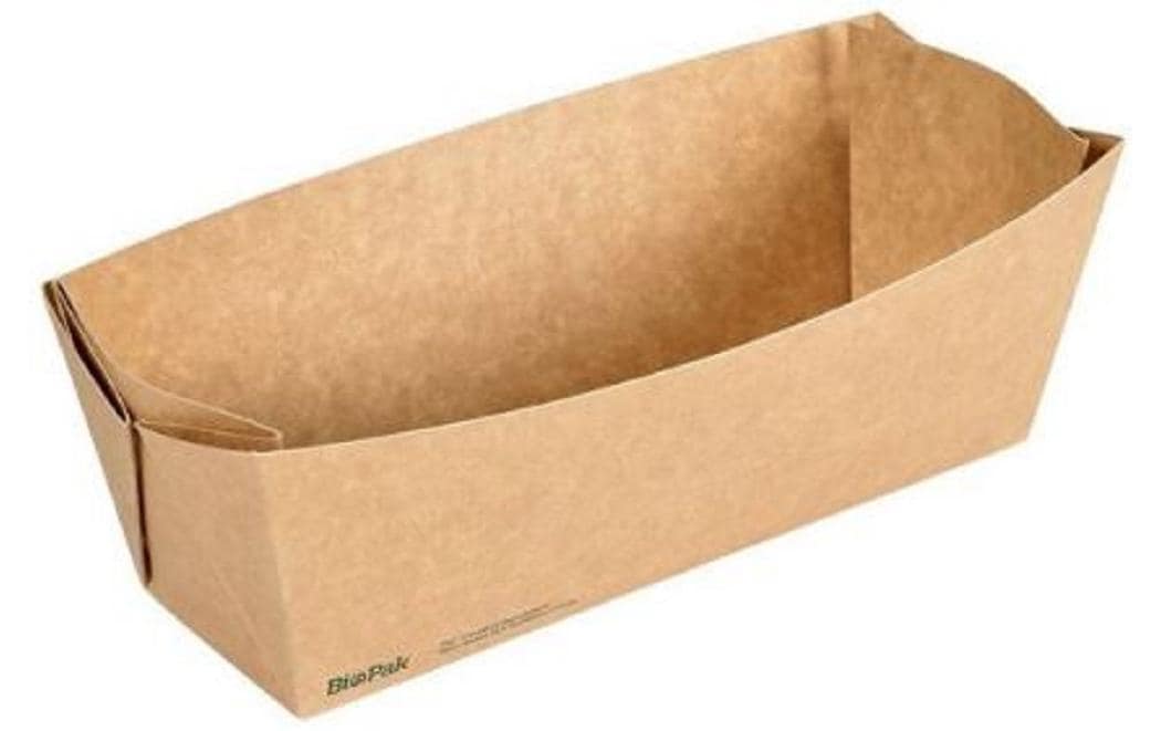 BioPak Behälter Viking Slim Brick Box 1100 ml, Braun, 300 Stück
