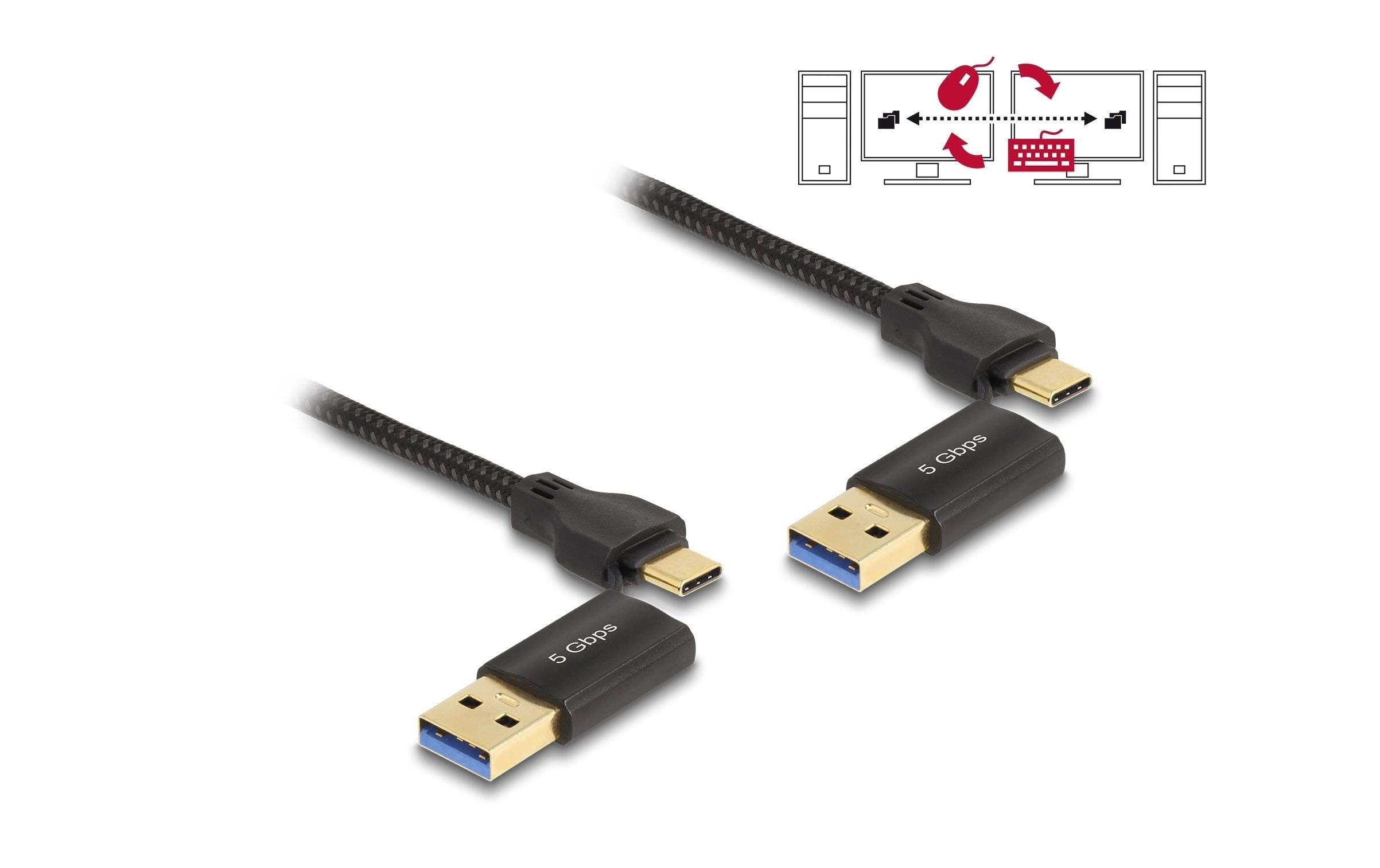 Delock Data-Link-Kabel USB A/USB C - USB A/USB C 2 m