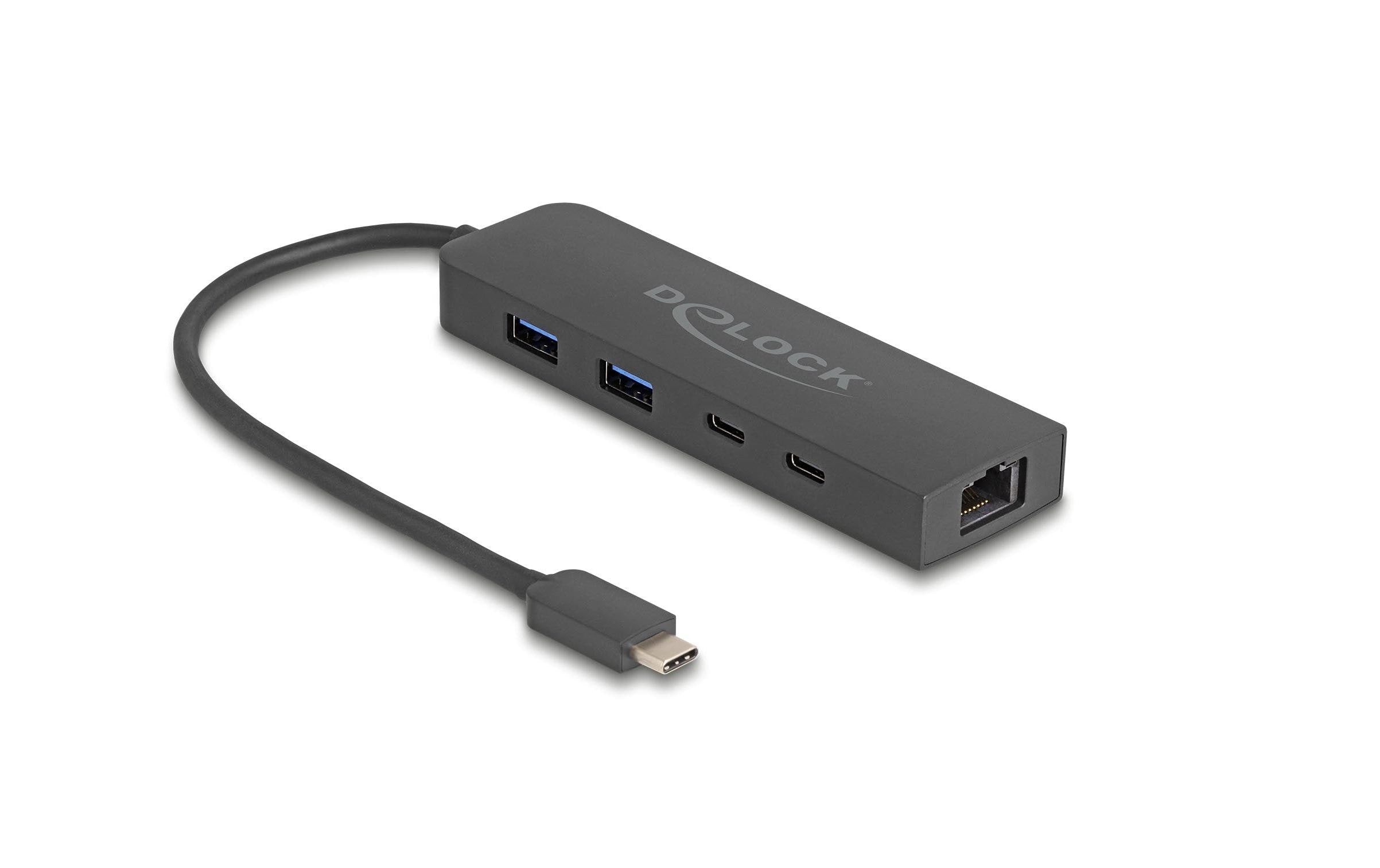 Delock USB-Hub USB A/USB C mit 2.5 Gigabit LAN