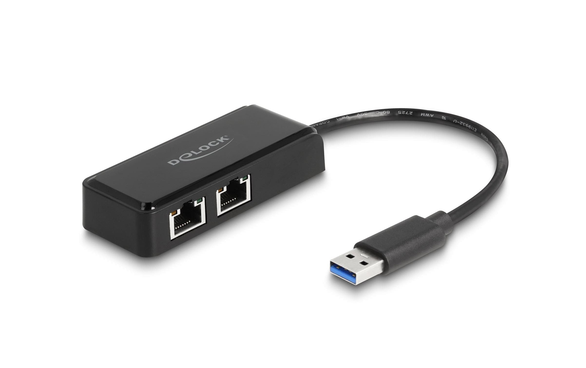 Delock Netzwerk-Adapter USB Typ-A / RJ-45 Anschlüsse x 2