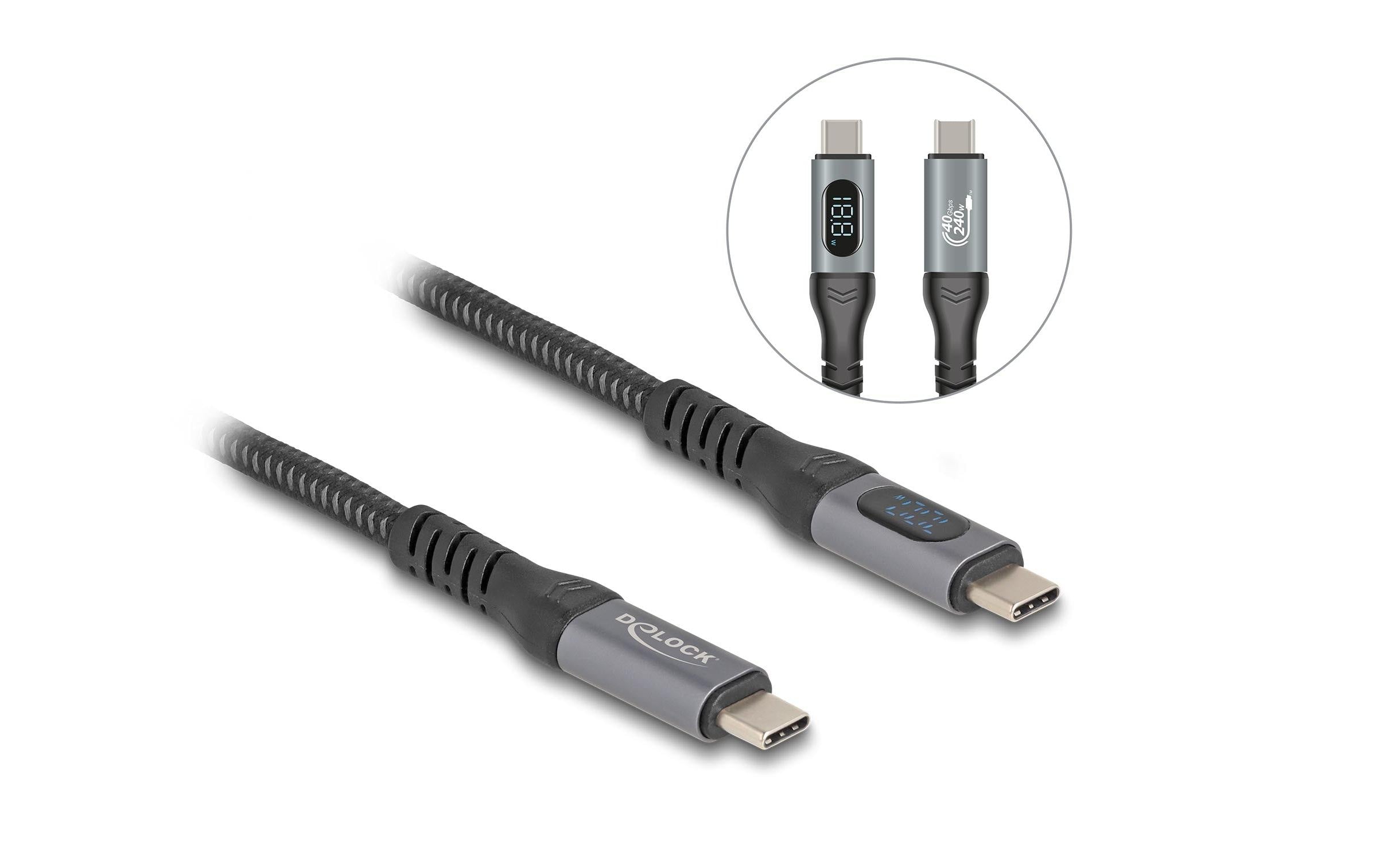 Delock USB-Kabel 40 Gbps PD 240W USB C - USB C 1 m