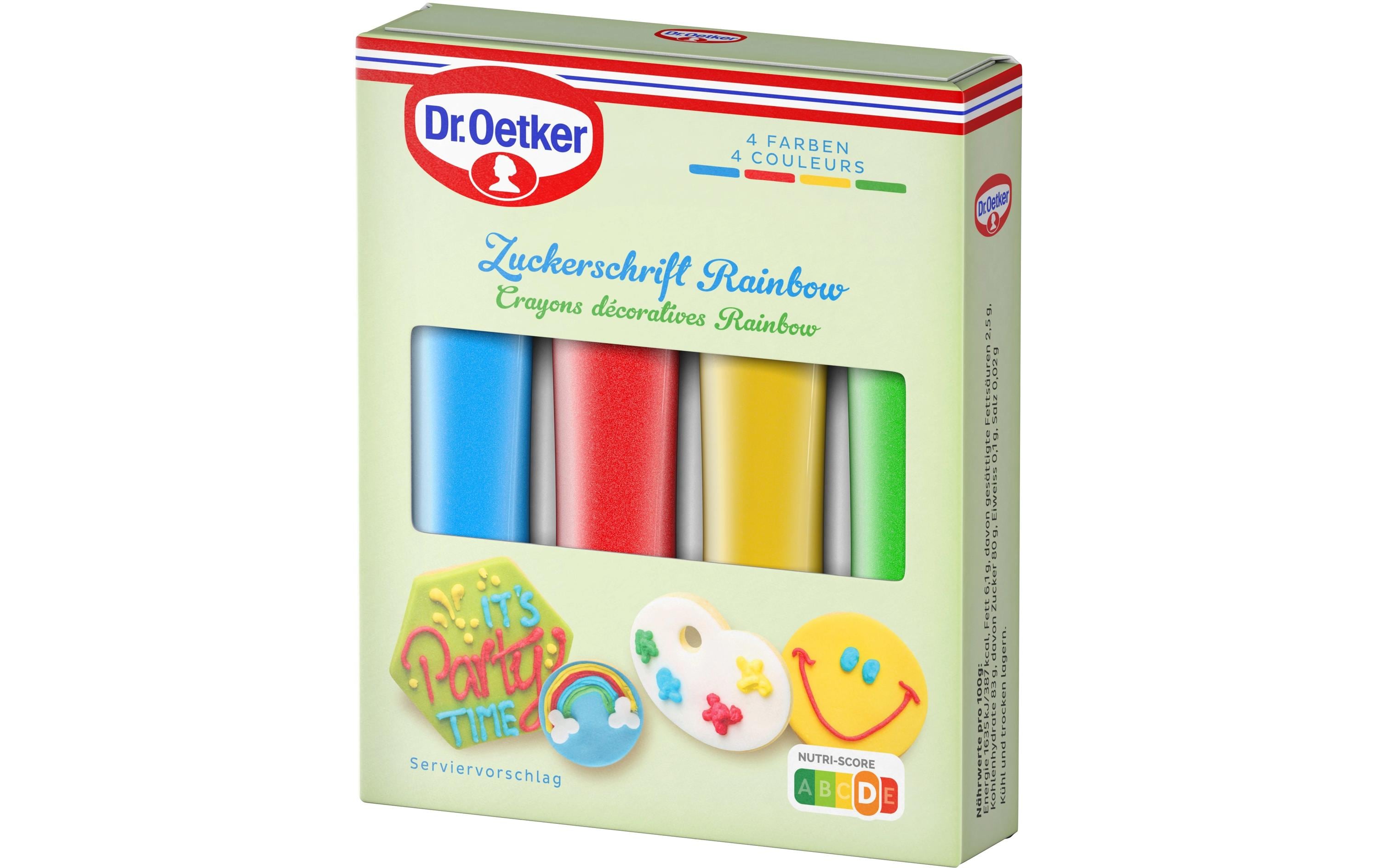 Dr.Oetker Lebensmittelfarbenstifte Rainbow Rot/Gelb/Grün/Blau