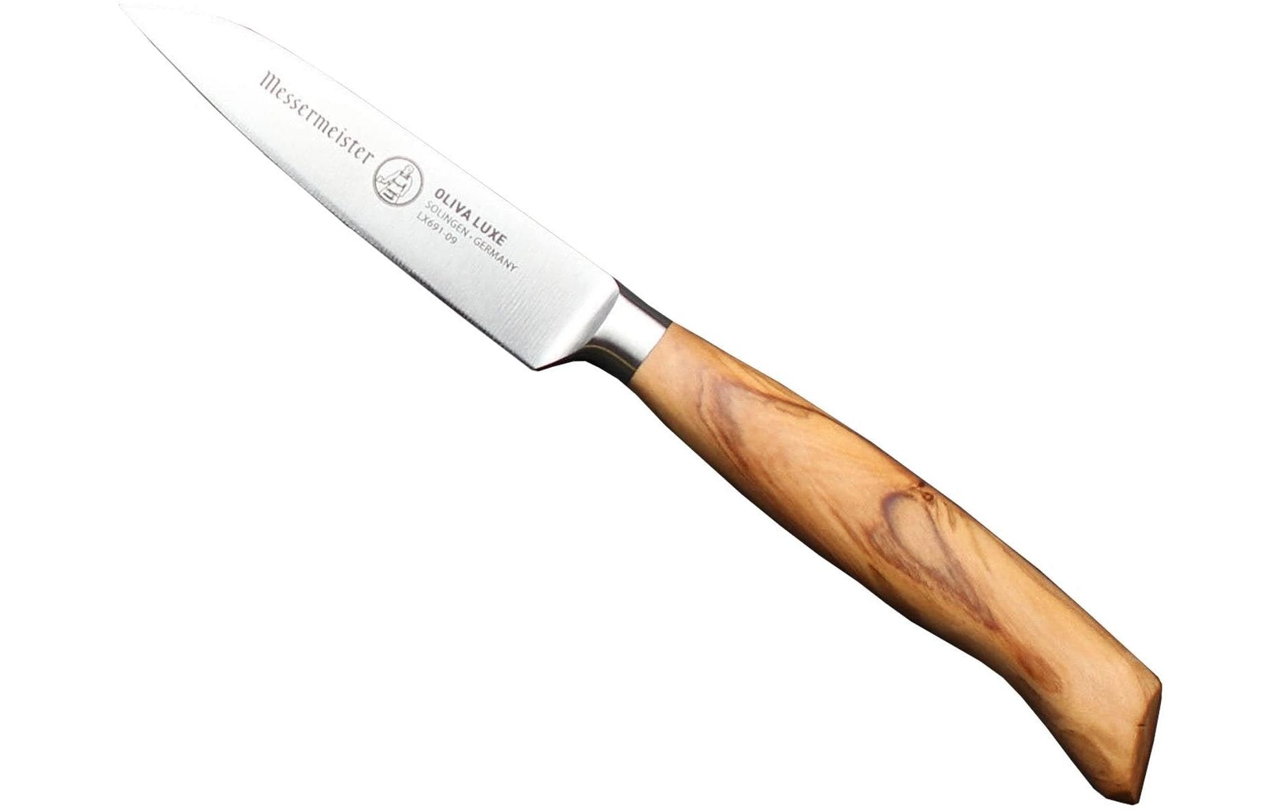 Messermeister Schälmesser Oliva Luxe 9 cm, Nature/Silber