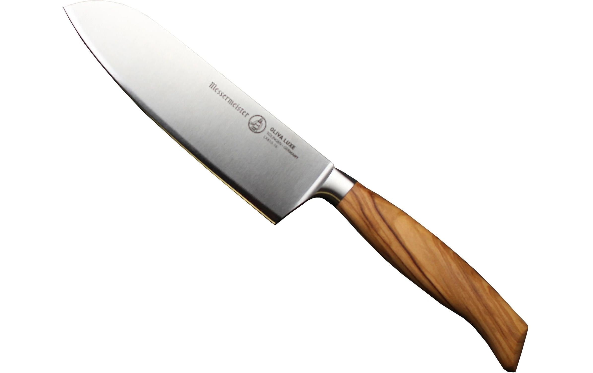 Messermeister Santoku Kochmesser Oliva Luxe 16.5 cm, Nature/Silber