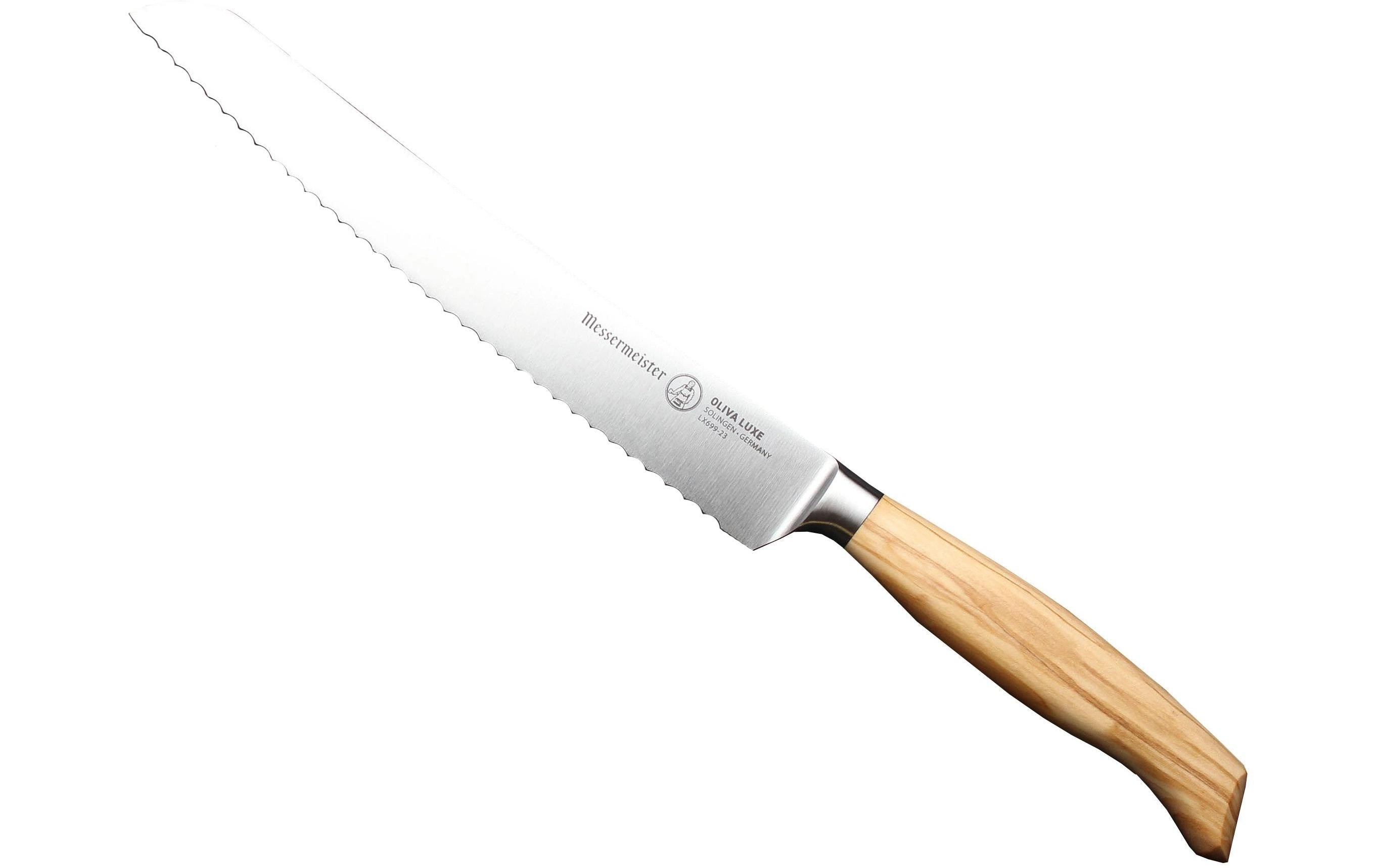 Messermeister Brotmesser Oliva Luxe 23 cm, Nature/Silber