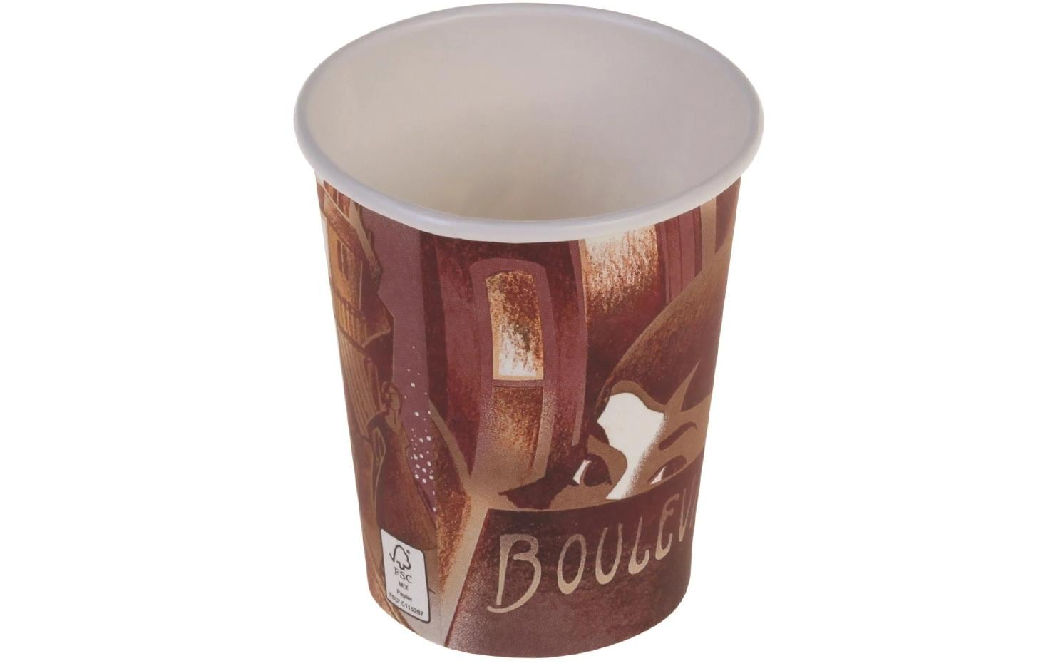 Haushaltsware Einweg-Kaffeebecher Boulevard 200 ml, 1000 Stück, Braun