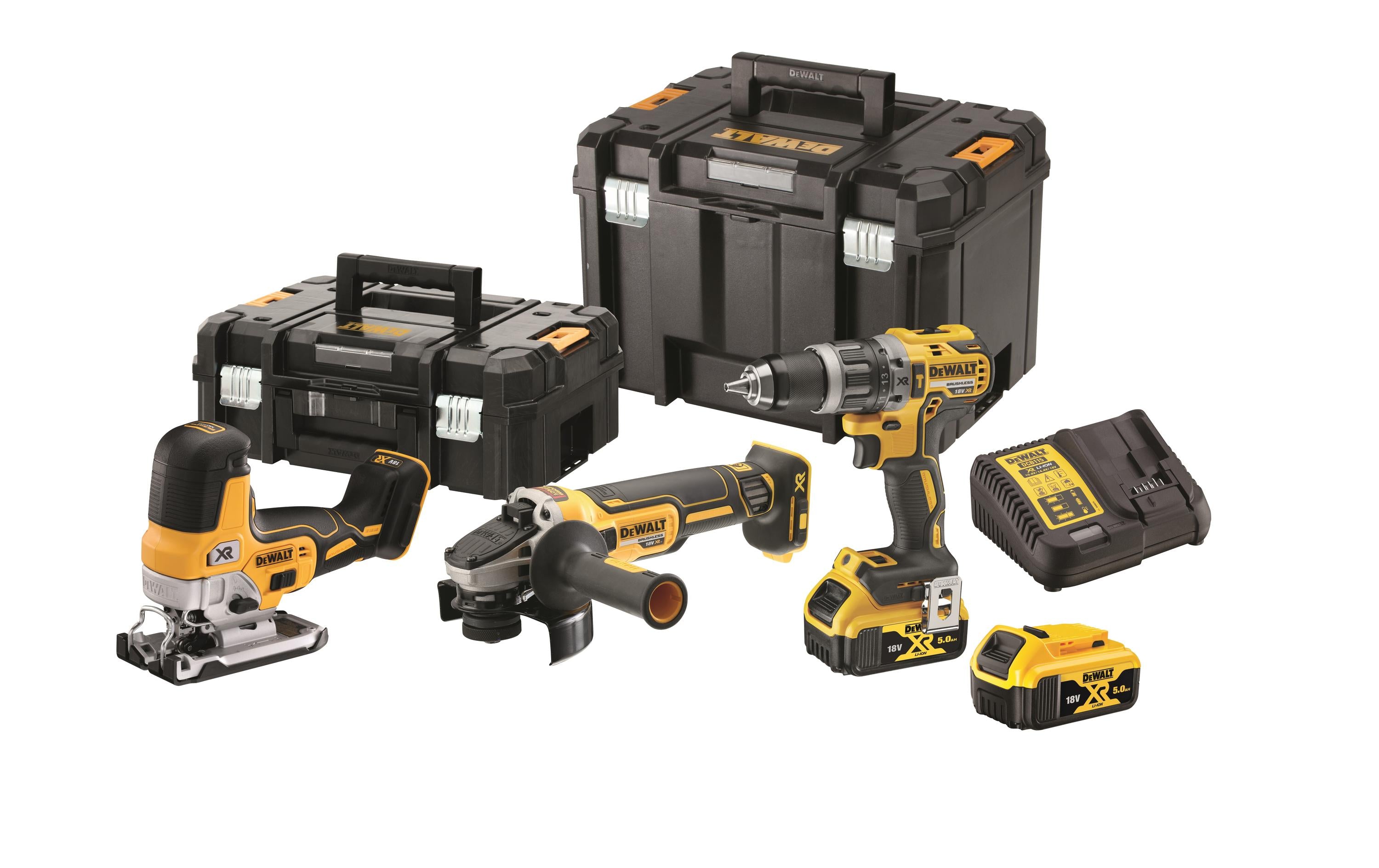 DEWALT Akku-Maschinen Set 18 V mit 2 Batterien 5.0 Ah DCK329P2T-QW