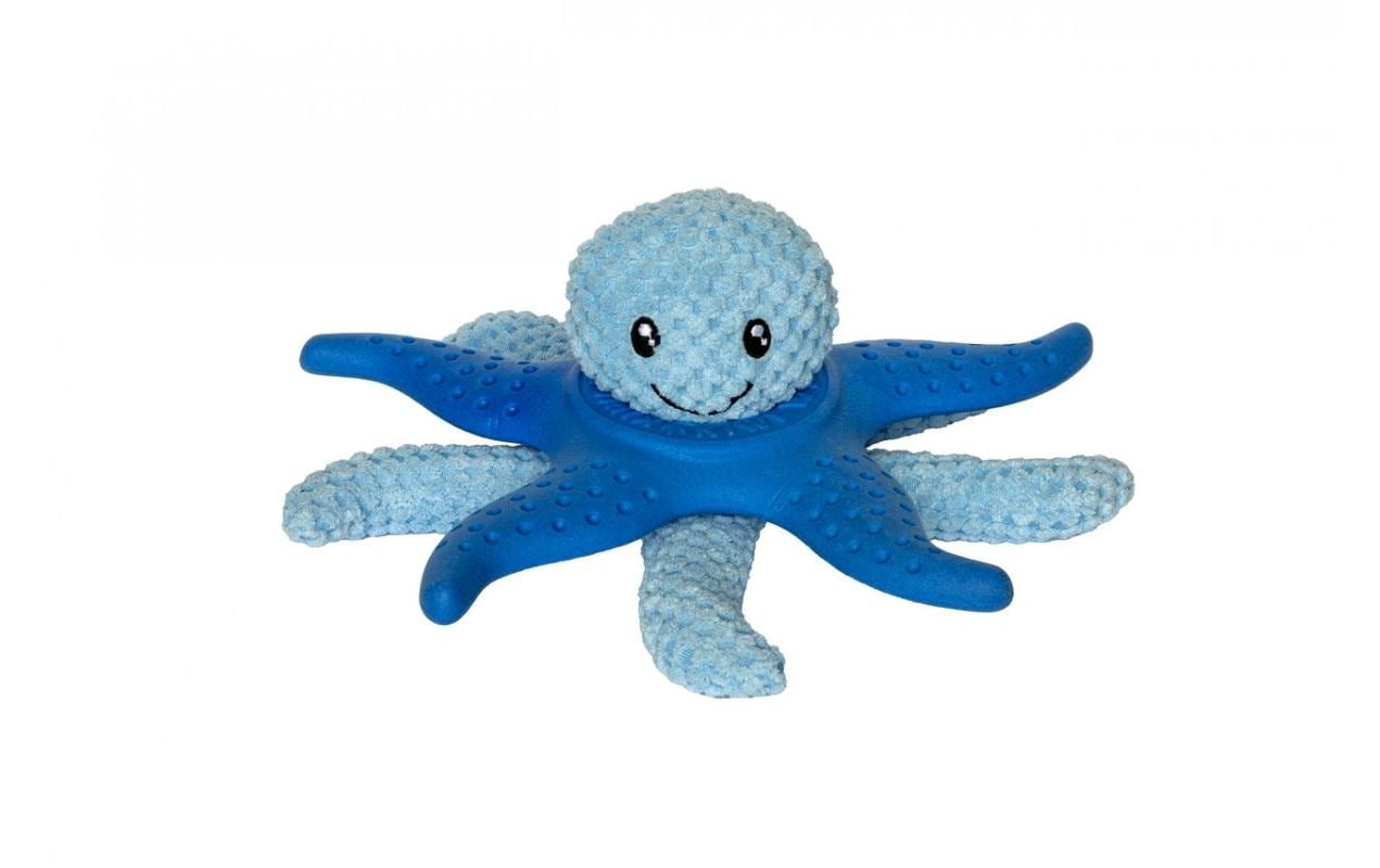 KIWI WALKER Hunde-Spielzeug 2 in 1 Oktopus & Seestern Blau