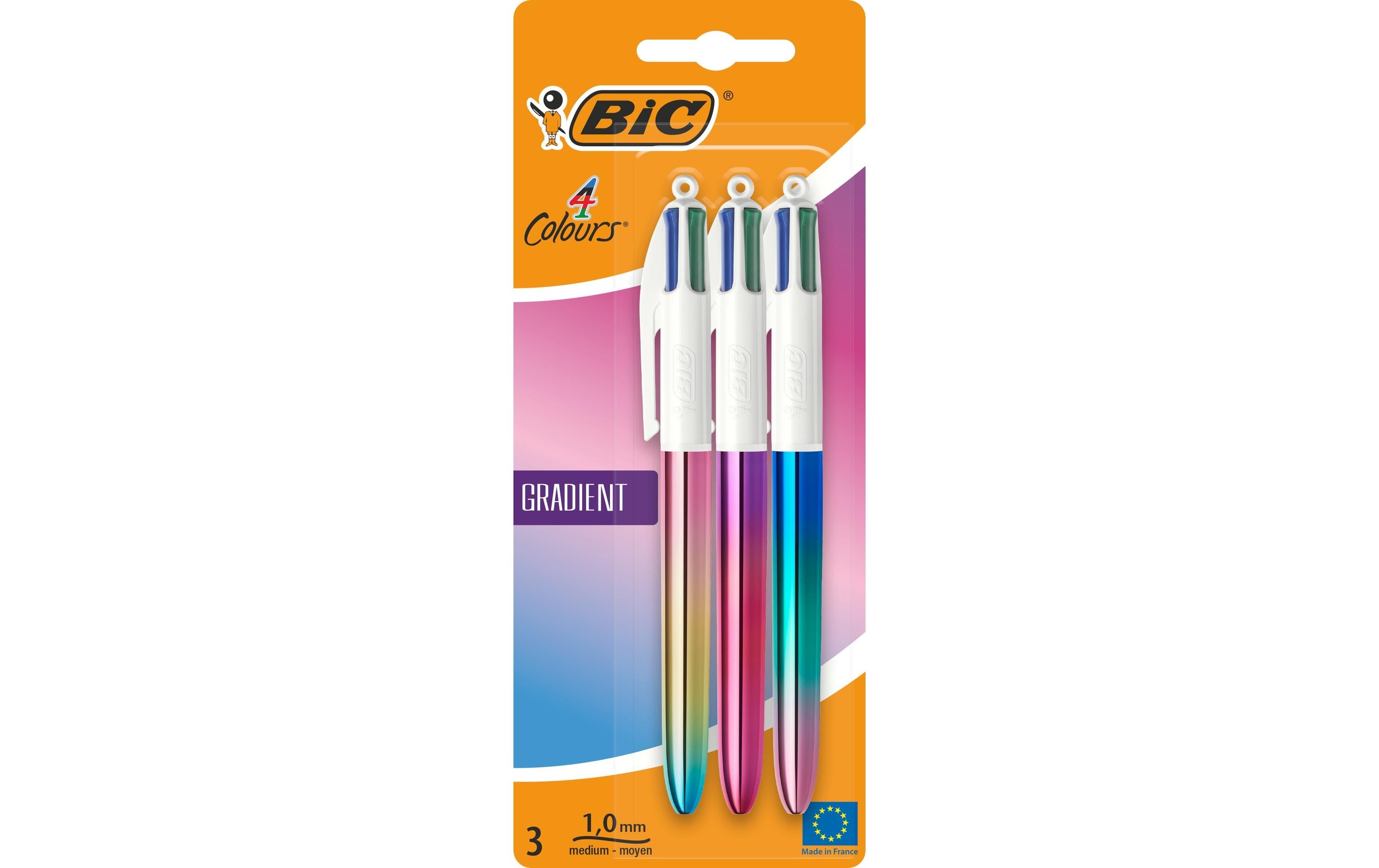 BIC Mehrfarbenkugelschreiber 4 Colours Gradient 3 Stück