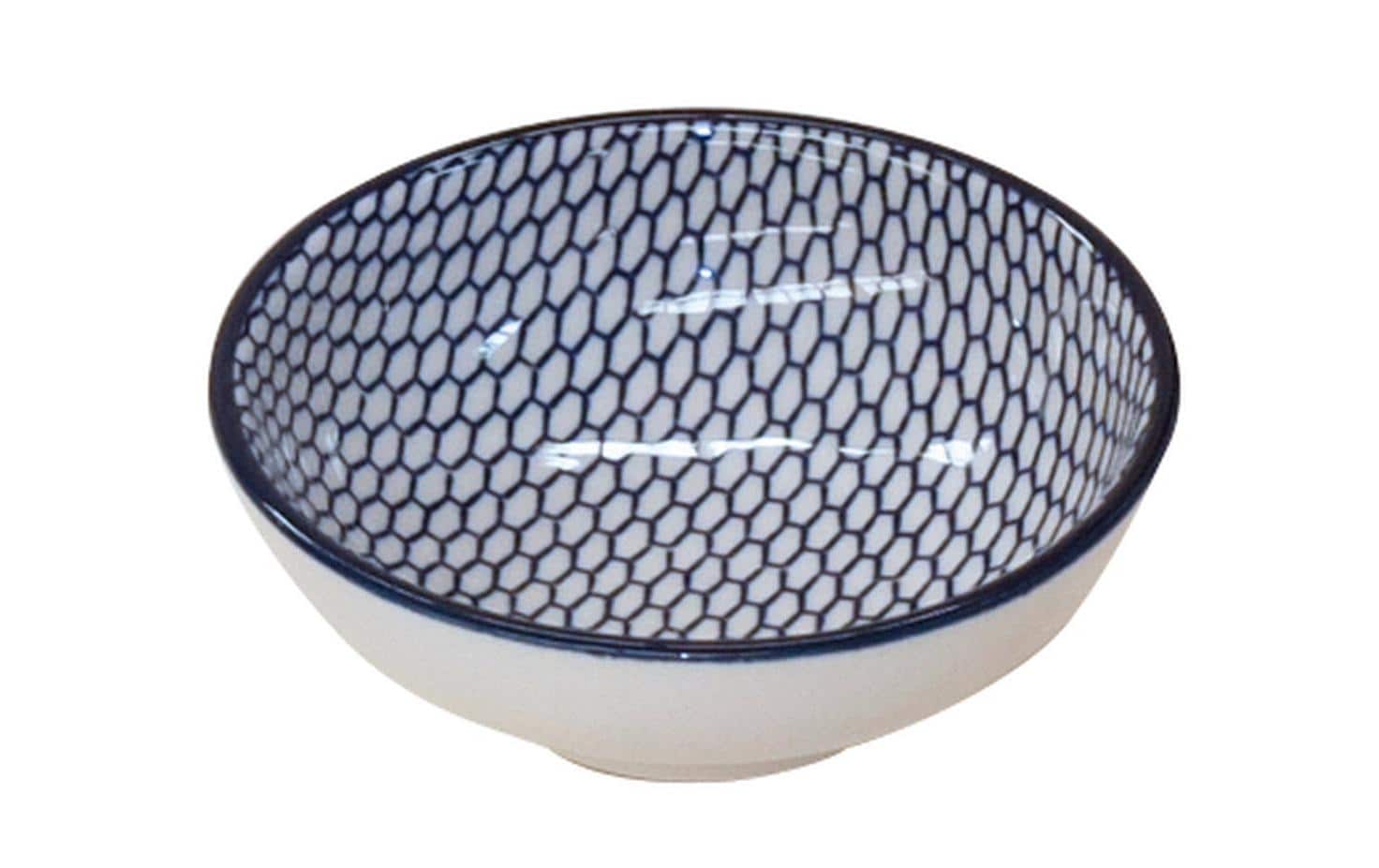 Haynan Schale Zen Kacheln Ø 8 cm, 1 Stück, Blau/Weiss