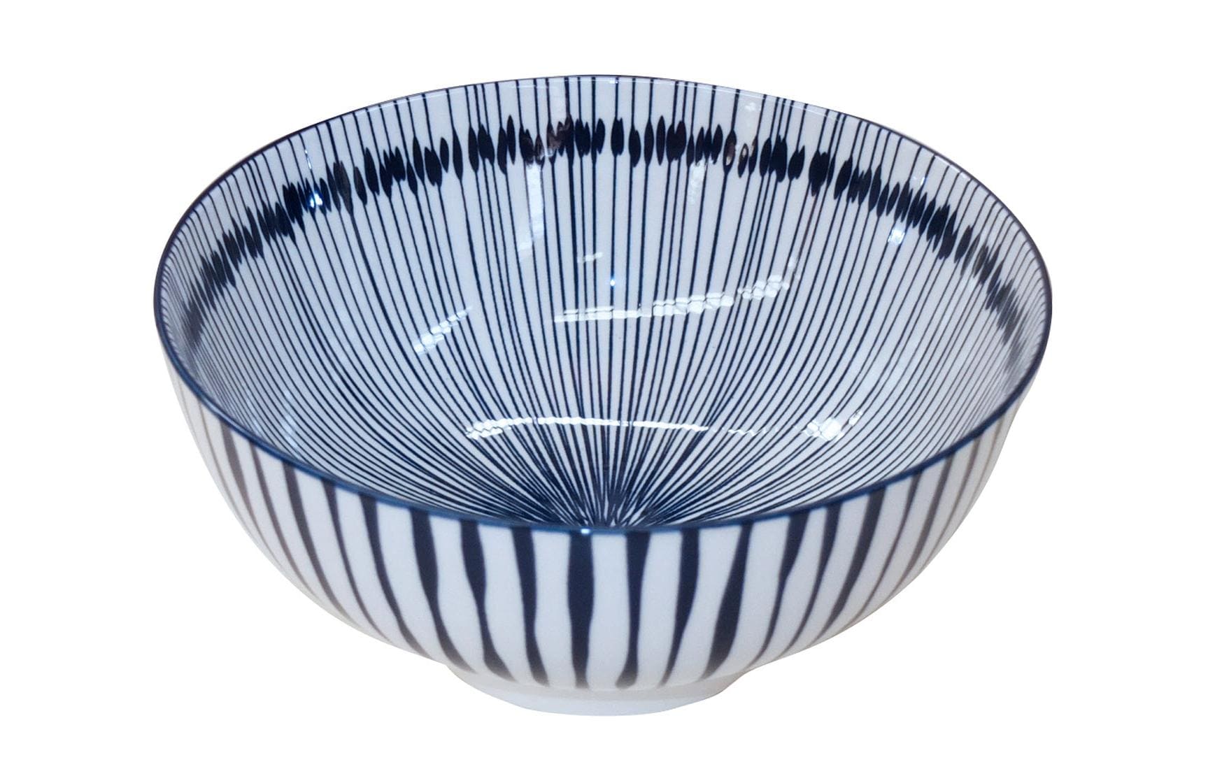 Haynan Schale Zen Streifen Ø 21 cm, 1 Stück, Blau/Weiss