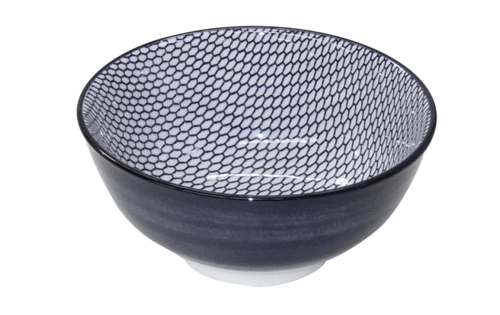 Haynan Schale Zen Kacheln Ø 21 cm, 1 Stück, Blau/Weiss