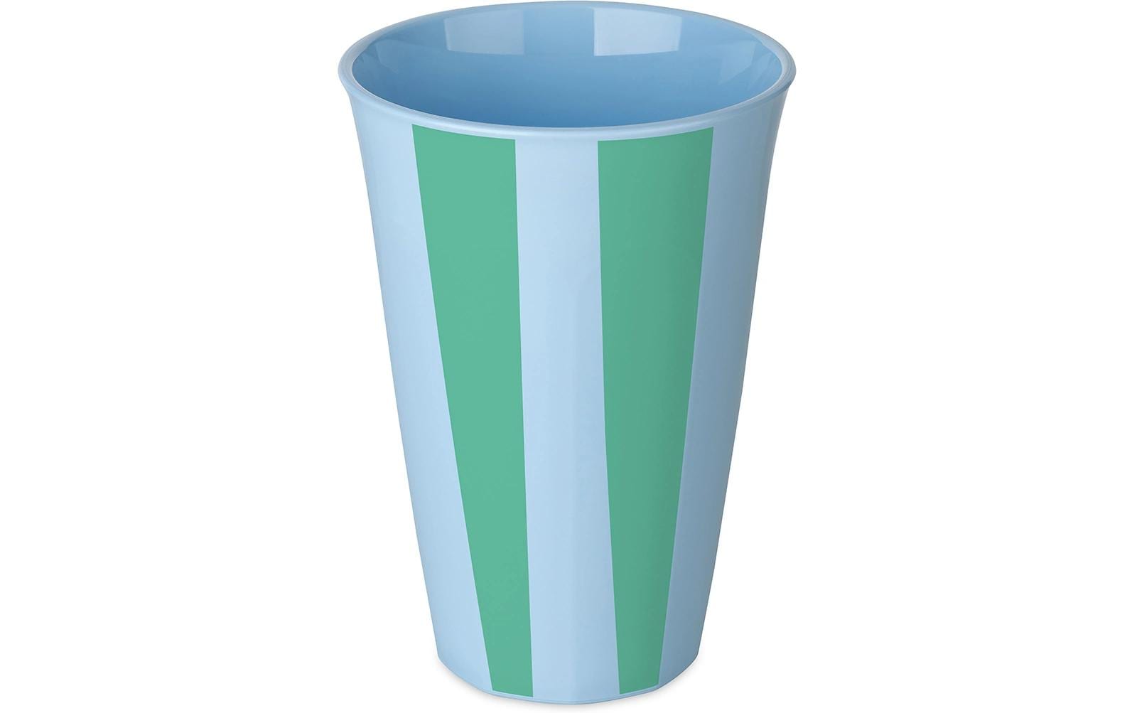 Koziol Trinkbecher Nora L Stripes 450 ml, 1 Stück, Sweet Blue