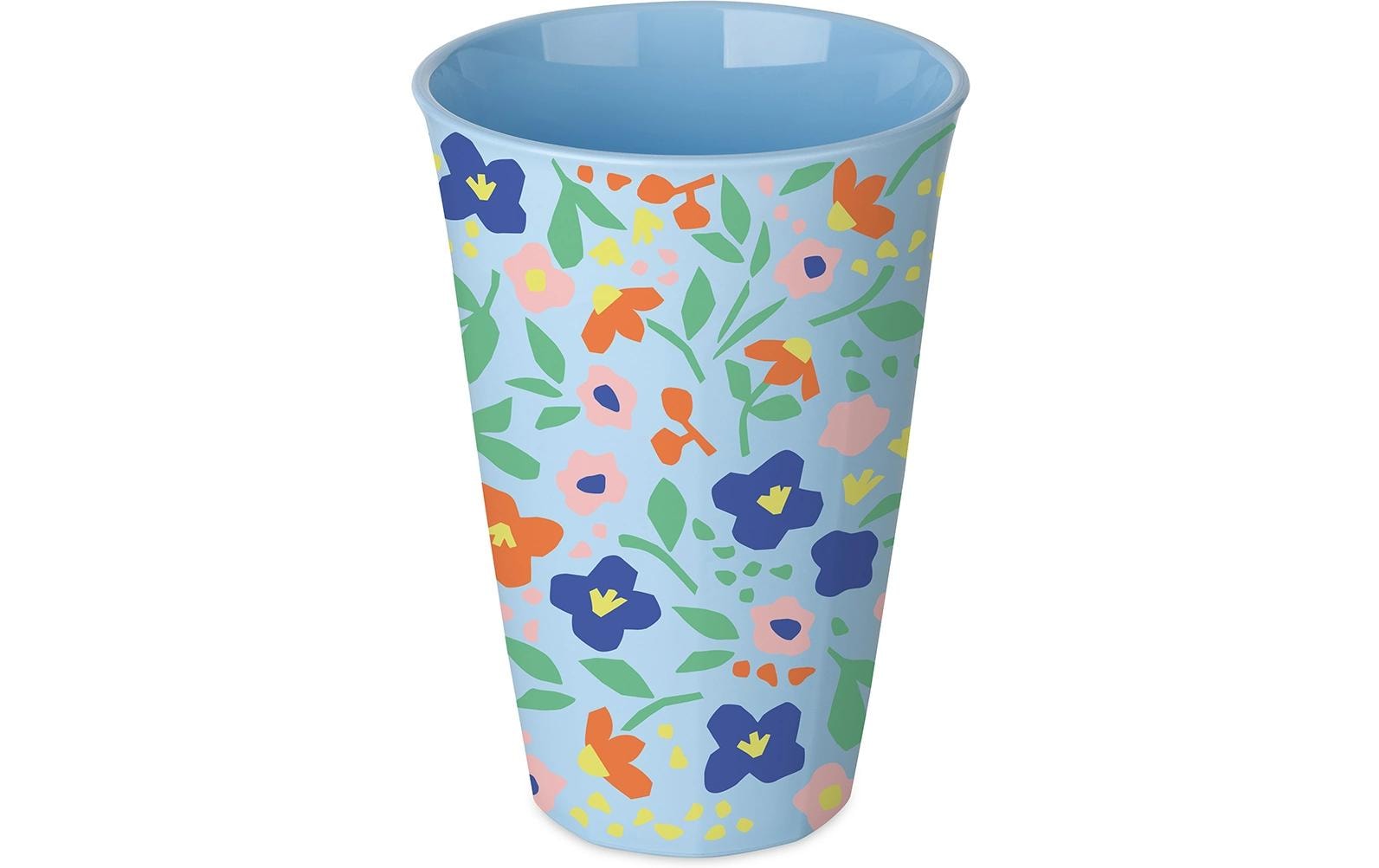 Koziol Trinkbecher Nora L Blooms 450 ml, 1 Stück, Sweet Blue