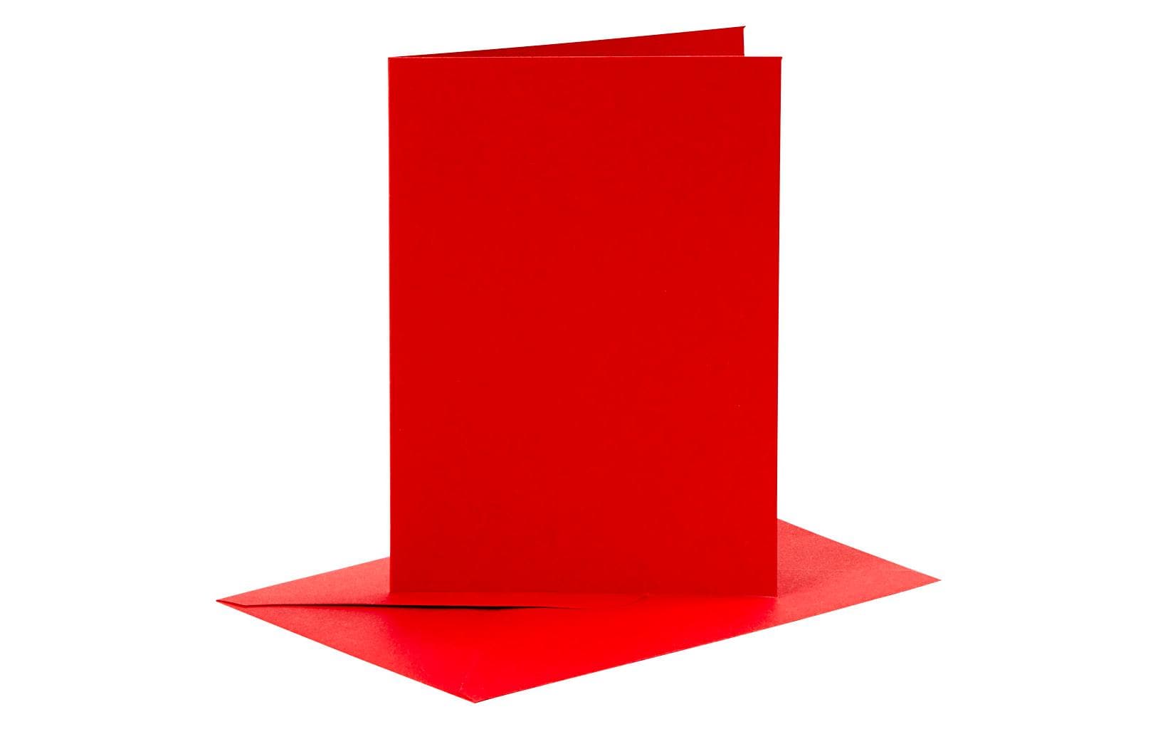 Creativ Company Blanco-Doppelkarten, Rot, 6 Stück