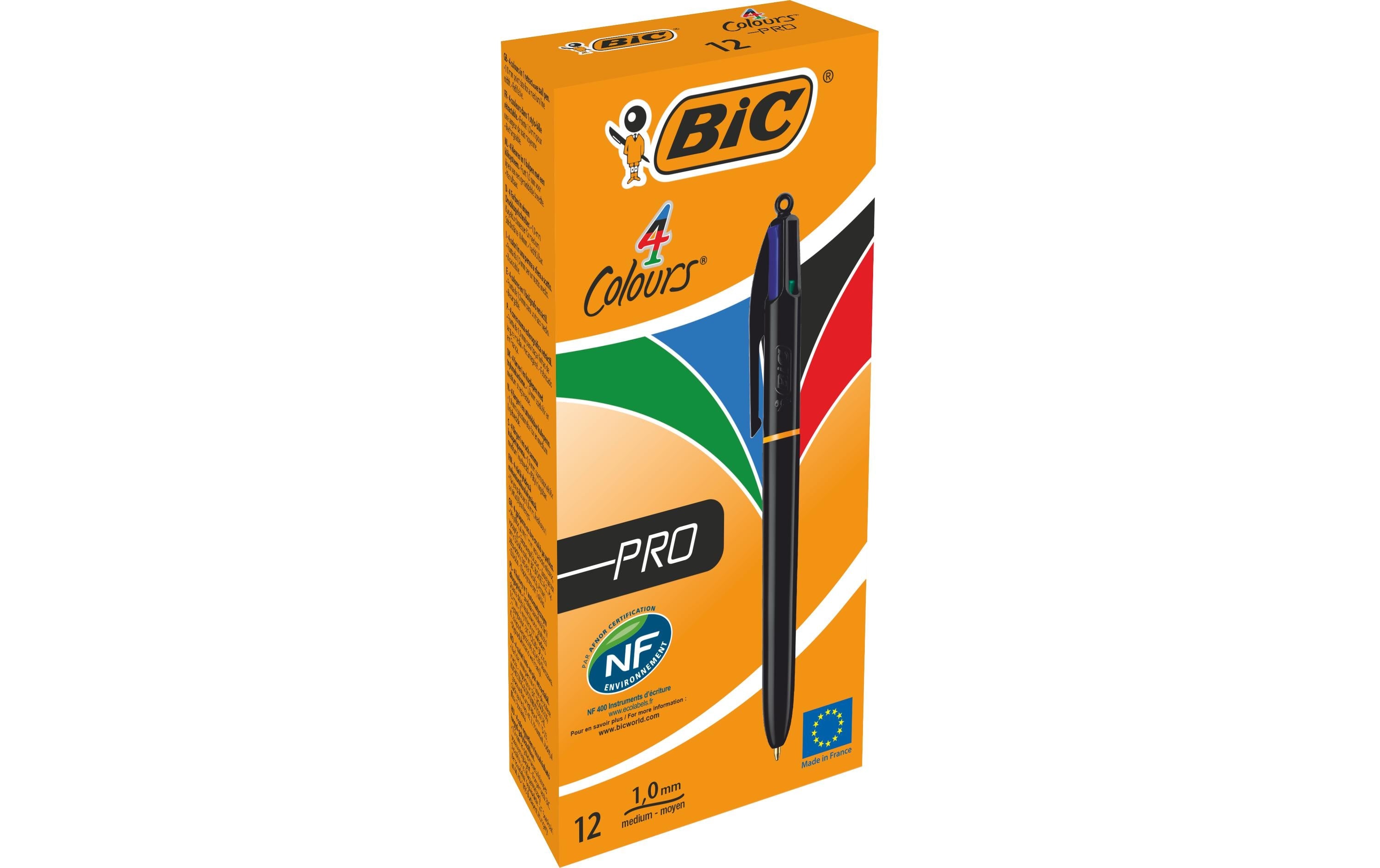 BIC Mehrfarbenkugelschreiber 4 Colours Pro Box 0.4 mm, 12 Stk