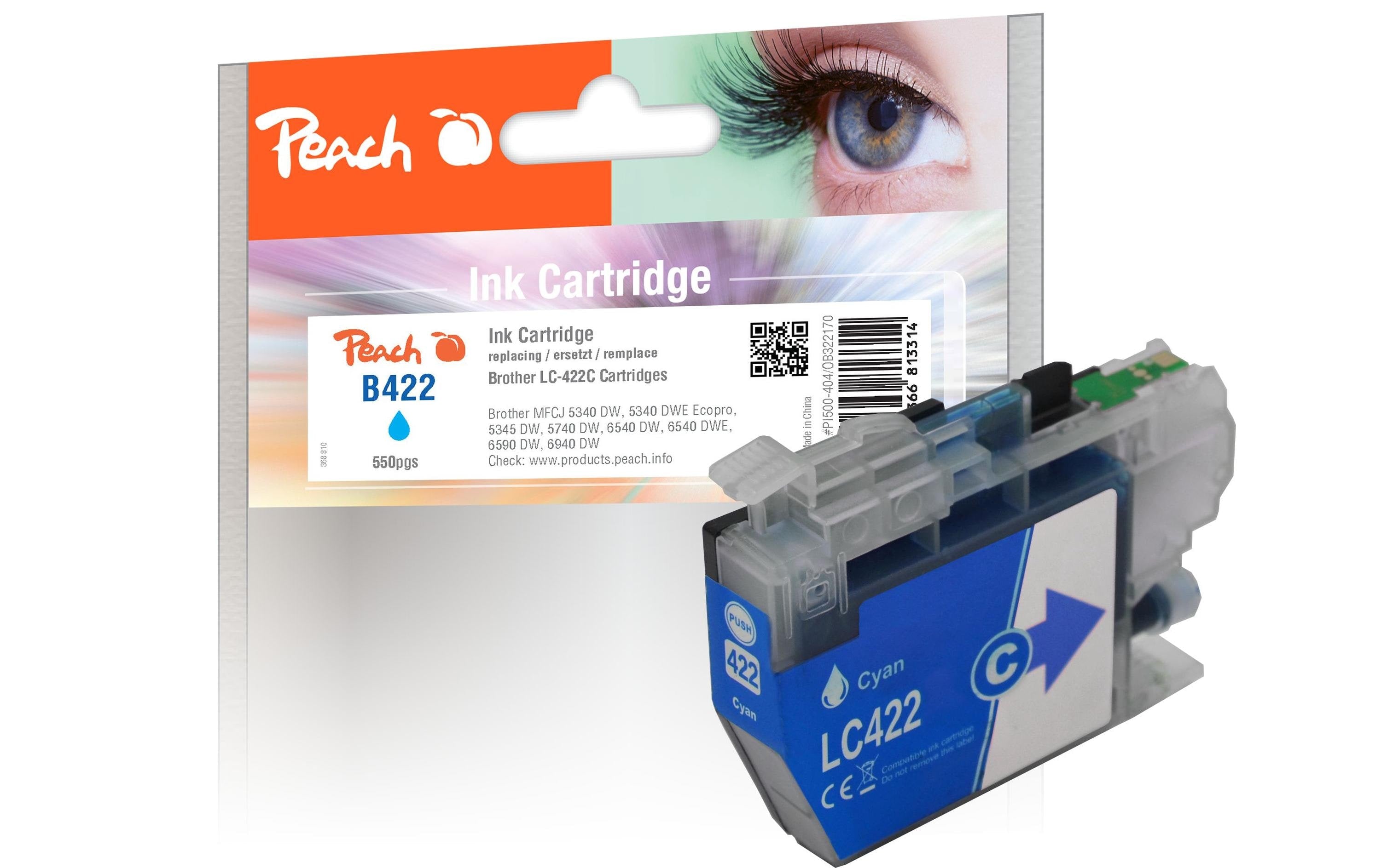 Peach Tinte Brother LC-422C Cyan