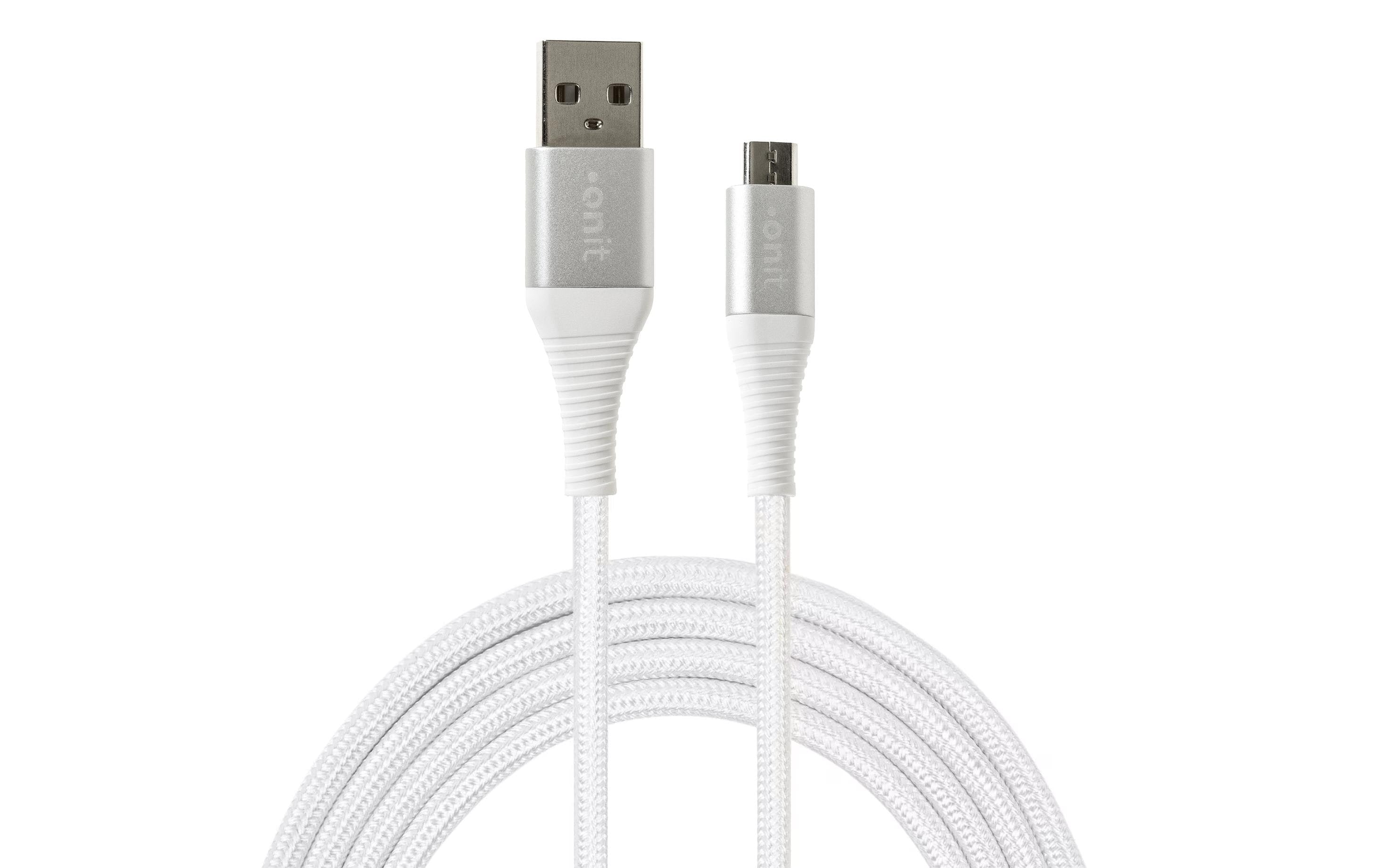 onit USB 2.0-Kabel USB A - Micro-USB B 1.2 m, Weiss