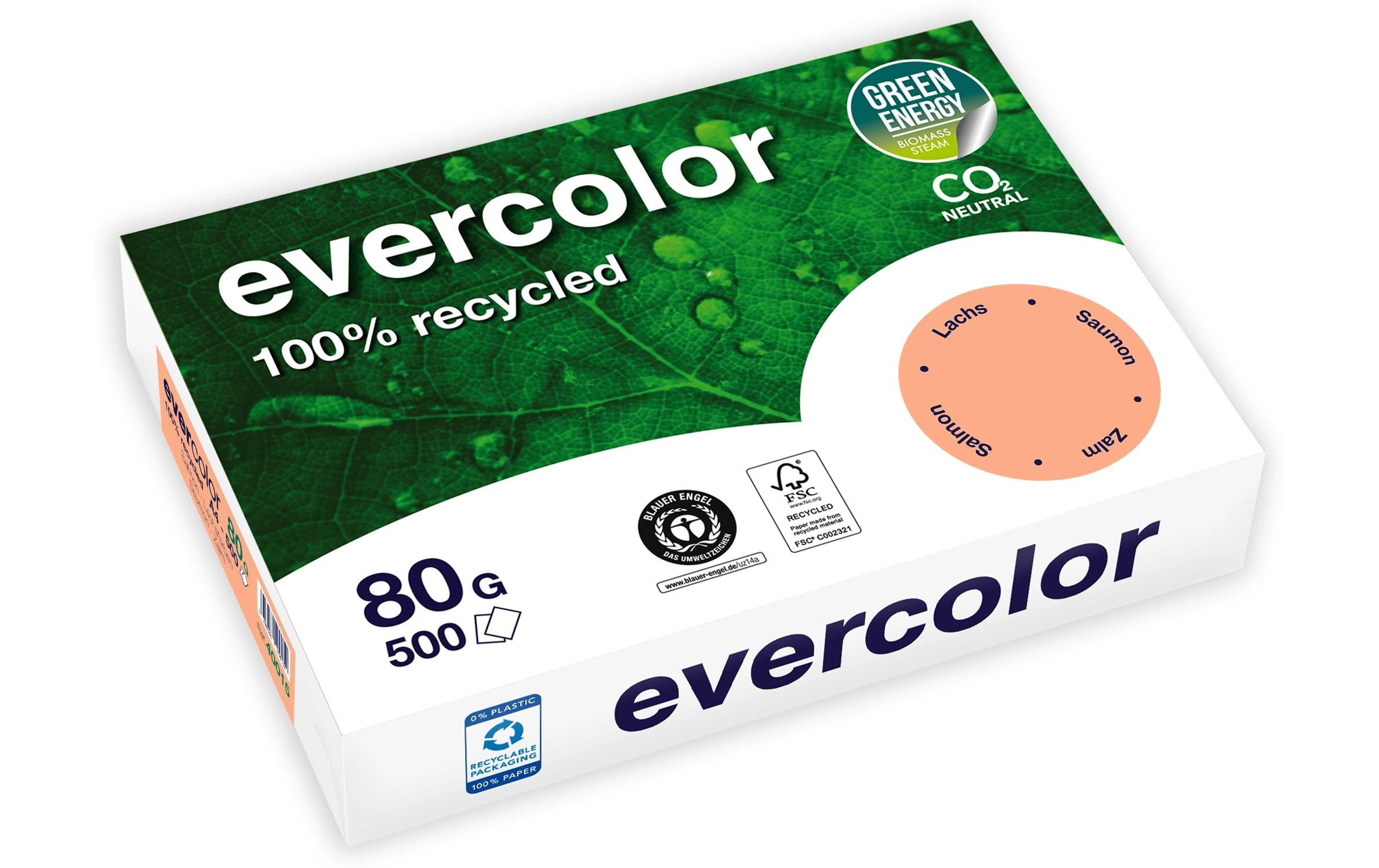 Clairefontaine Kopierpapier Evercolor A4, Lachs, 80 g/m²,500 Blatt