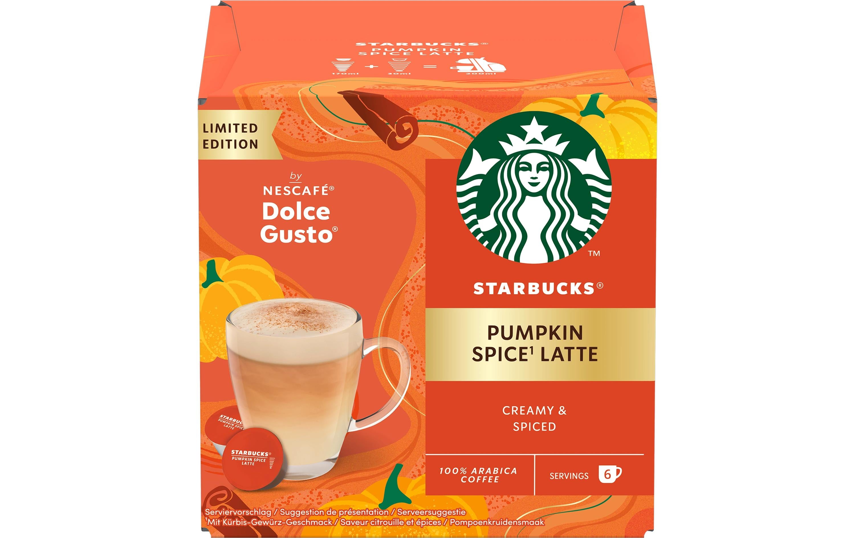 Starbucks Kaffeekapseln Dolce Gusto Pumpkin Latte 6 Portionen