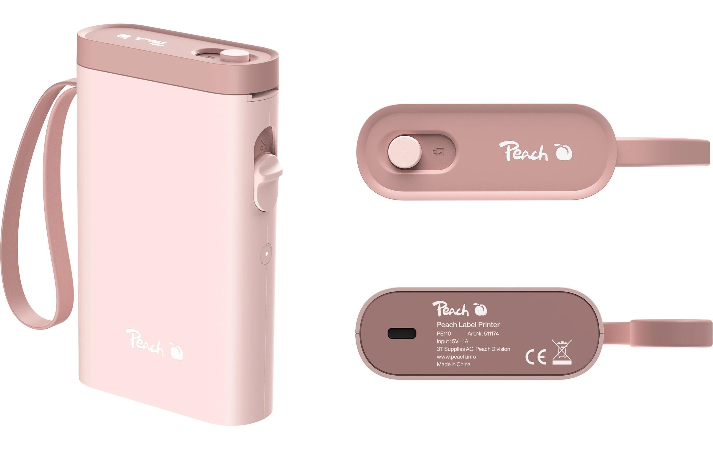 Peach Etikettendrucker LabelPrinter PE110 Pink