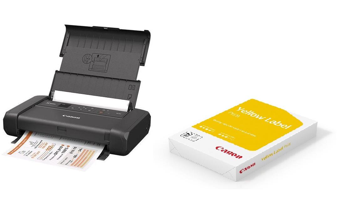 Canon Mobiler Drucker PIXMA TR150 mit Akku inkl. Papier