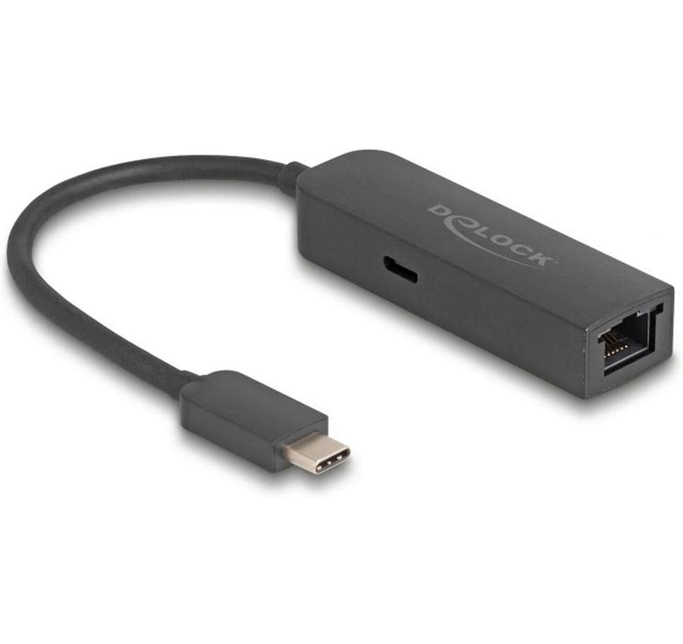 Delock Netzwerk-Adapter USB-C – RJ45 2.5Gbps mit PD 100 Watt