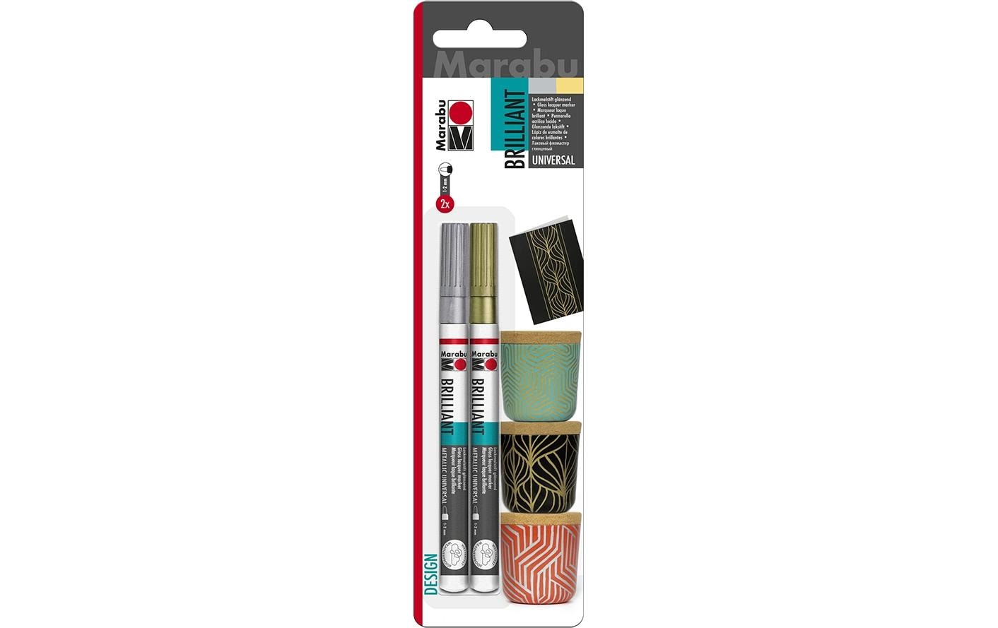 Marabu Acrylmarker BRILLIANT painter Silber, Gold