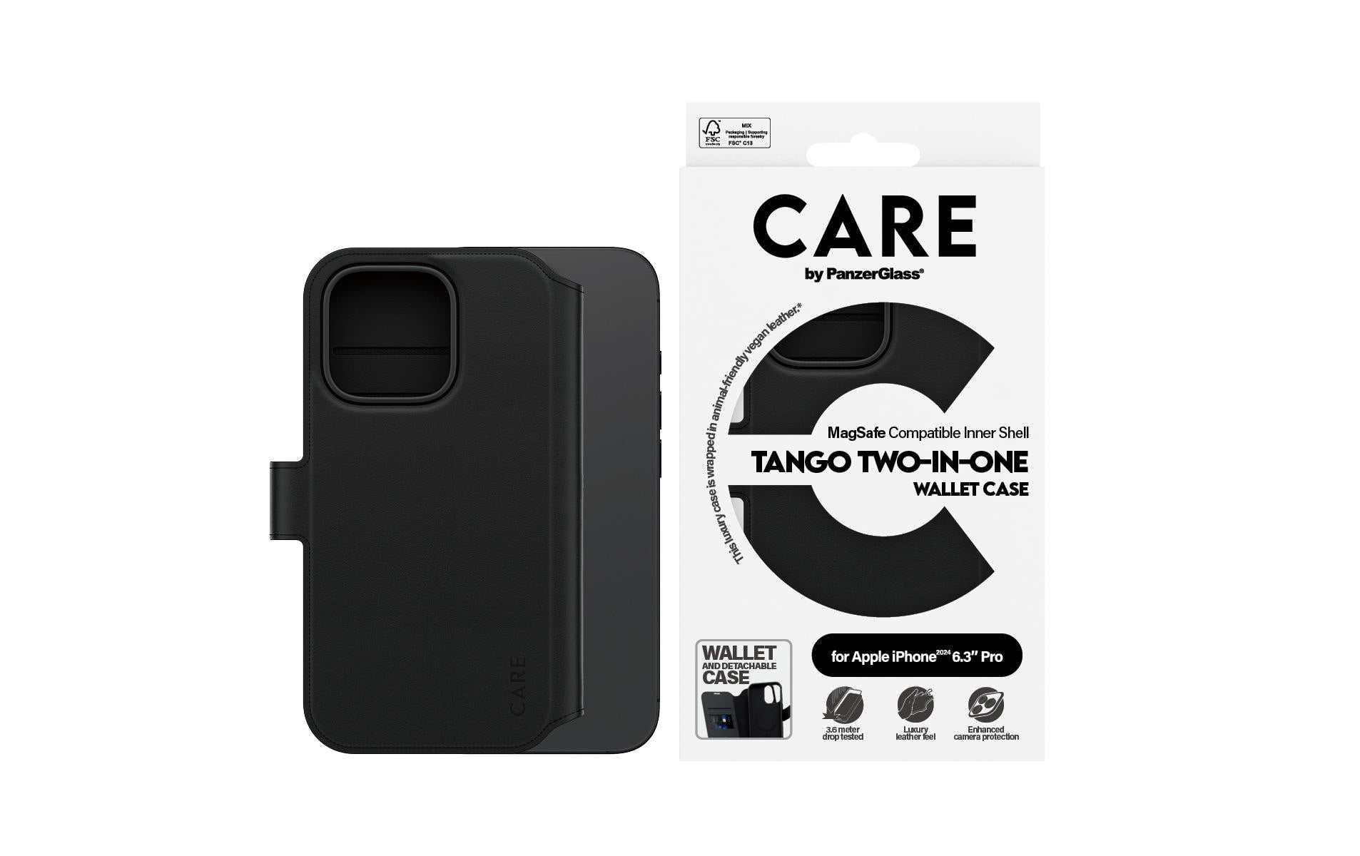 CARE Back Cover Feature Tango 2-in-1 iPhone 16 Pro Schwarz