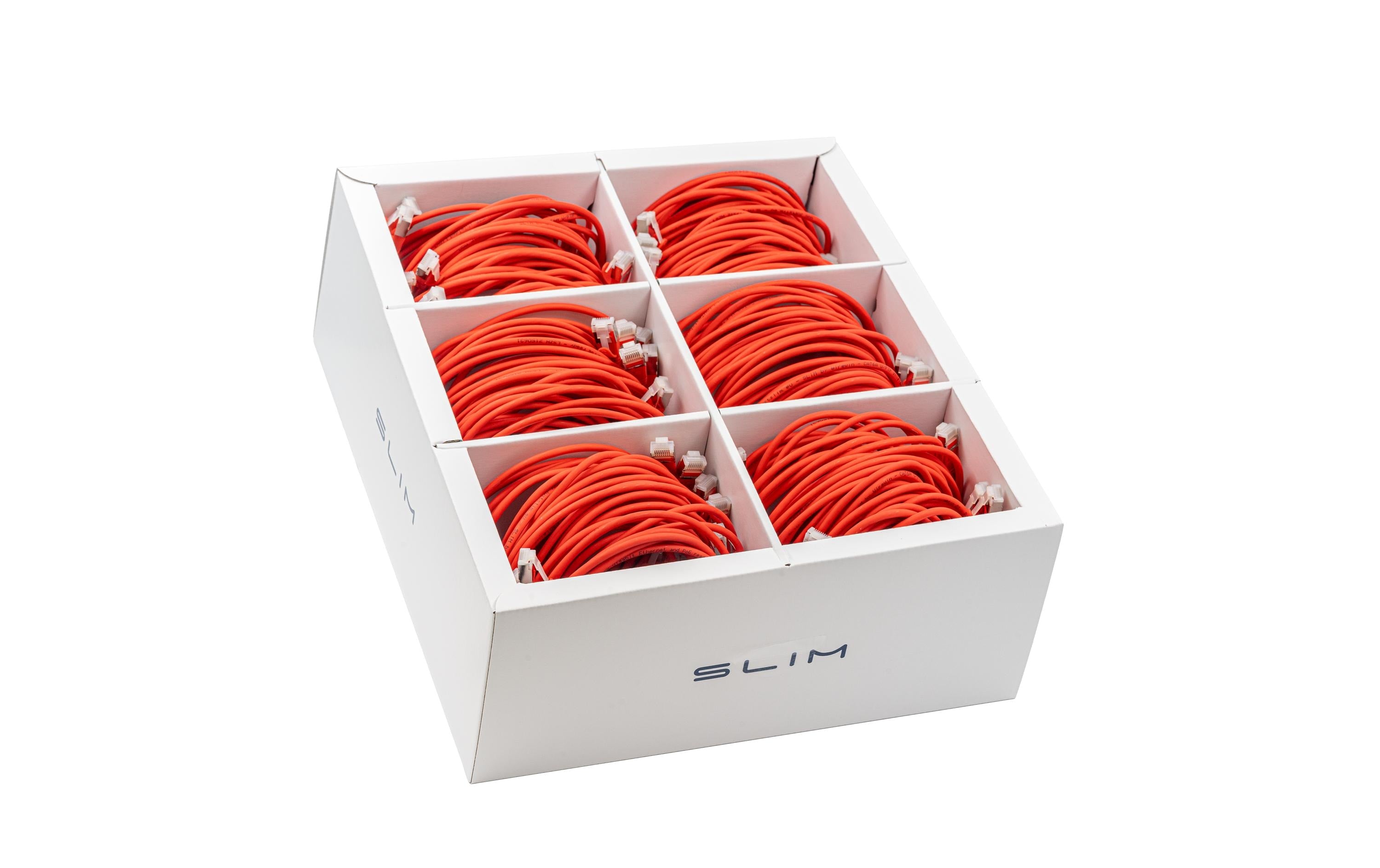 SLIM Slimpatchkabel RJ-45, Cat 6A, U/FTP, 1 m, Rot, 90-Pack