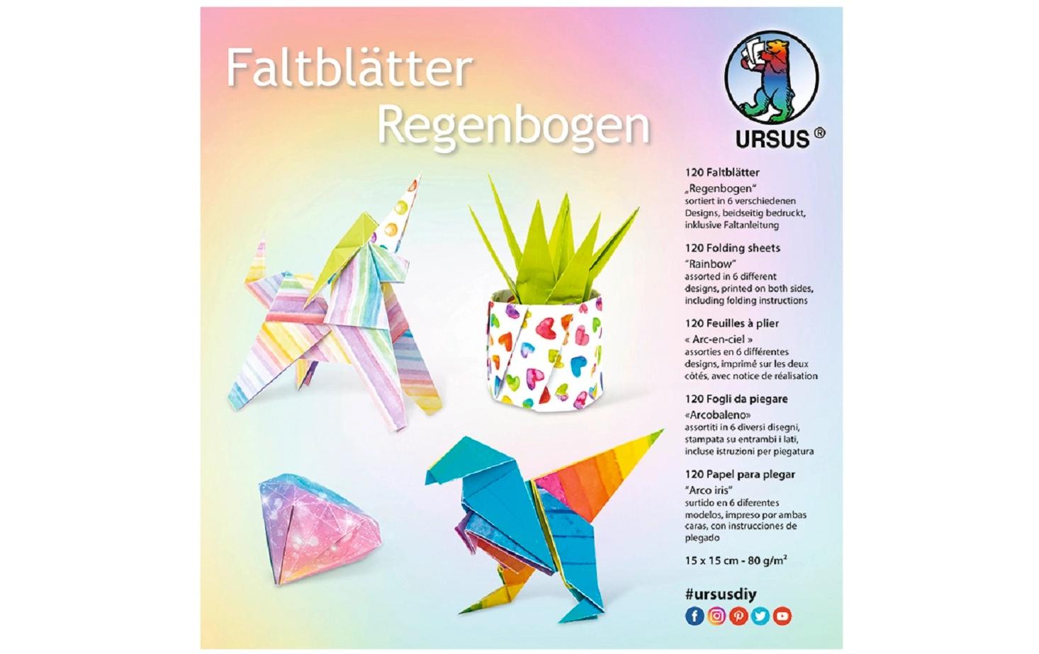 URSUS Faltblätter Regenbogen 120 Blatt