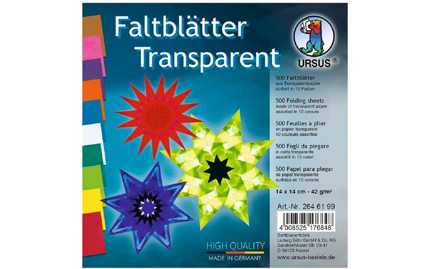 URSUS Faltblätter 10 Farben 500 Blatt