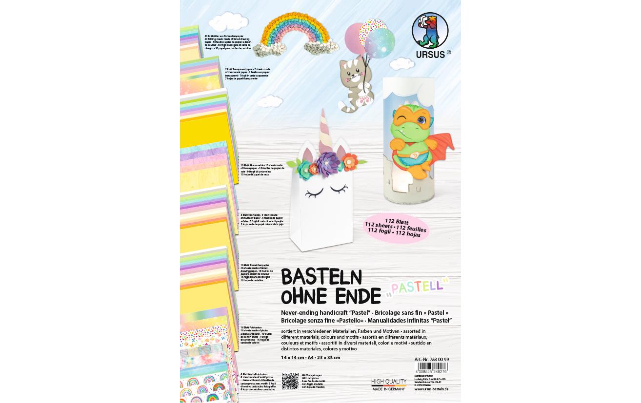 URSUS Bastelpapier «Basteln ohne Ende» 112 Blatt sortiert